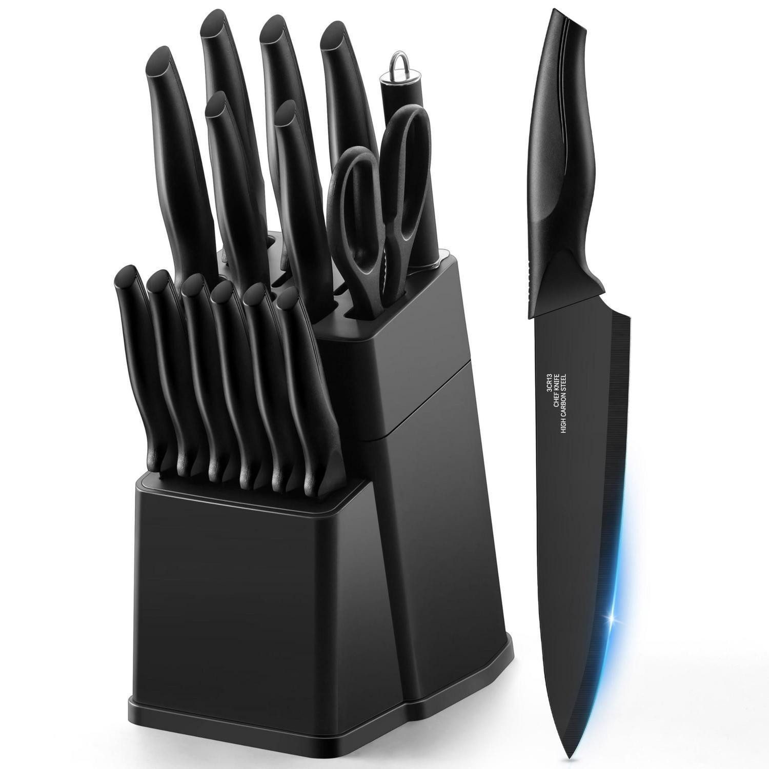 LuxusKollektion Messerblock Messerblock Set 15-TLG Schwarz