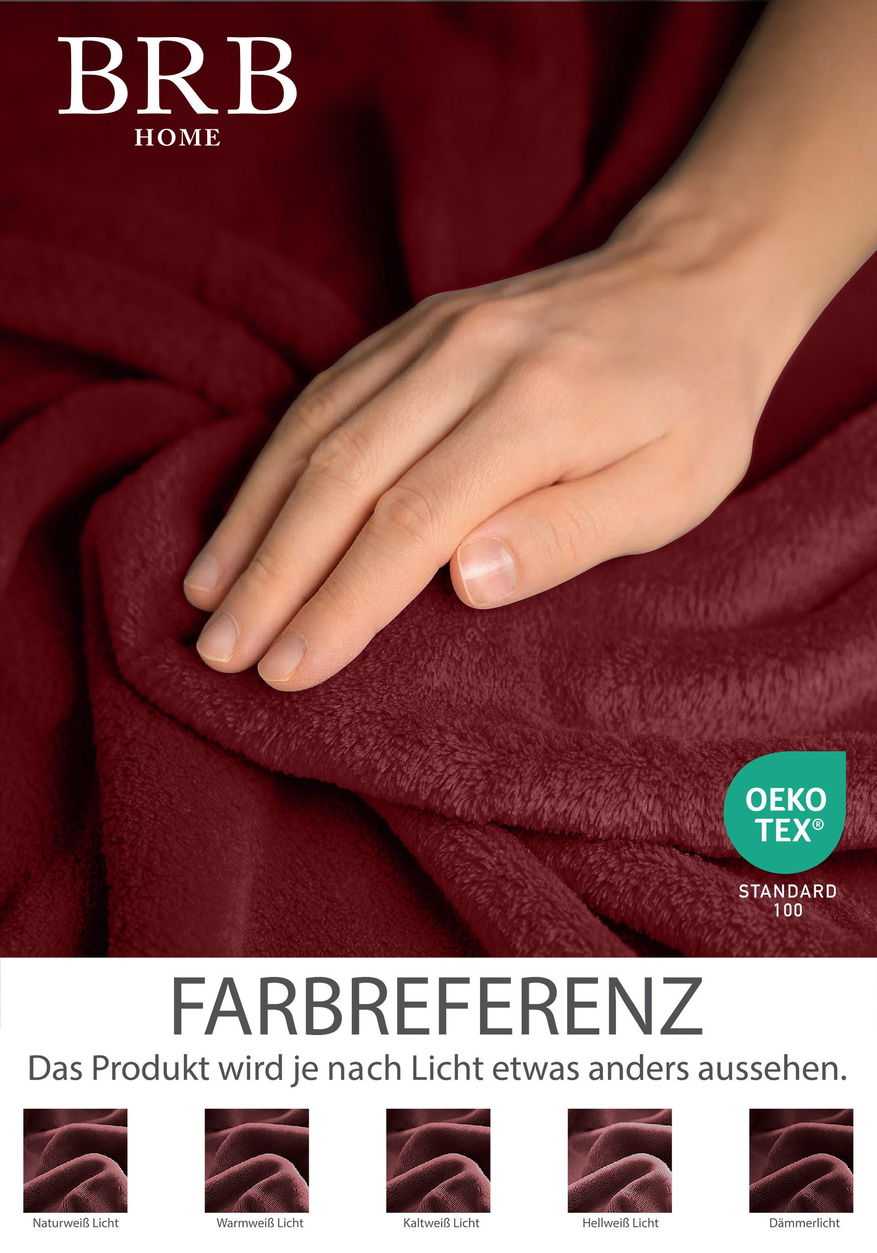 BRB HOME Tagesdecke Wohndecke, flauschige Kuscheldecke weiche Fleecedecke Bettüberwurf, tmungsaktiv, super weich und flauschig, hochwertig