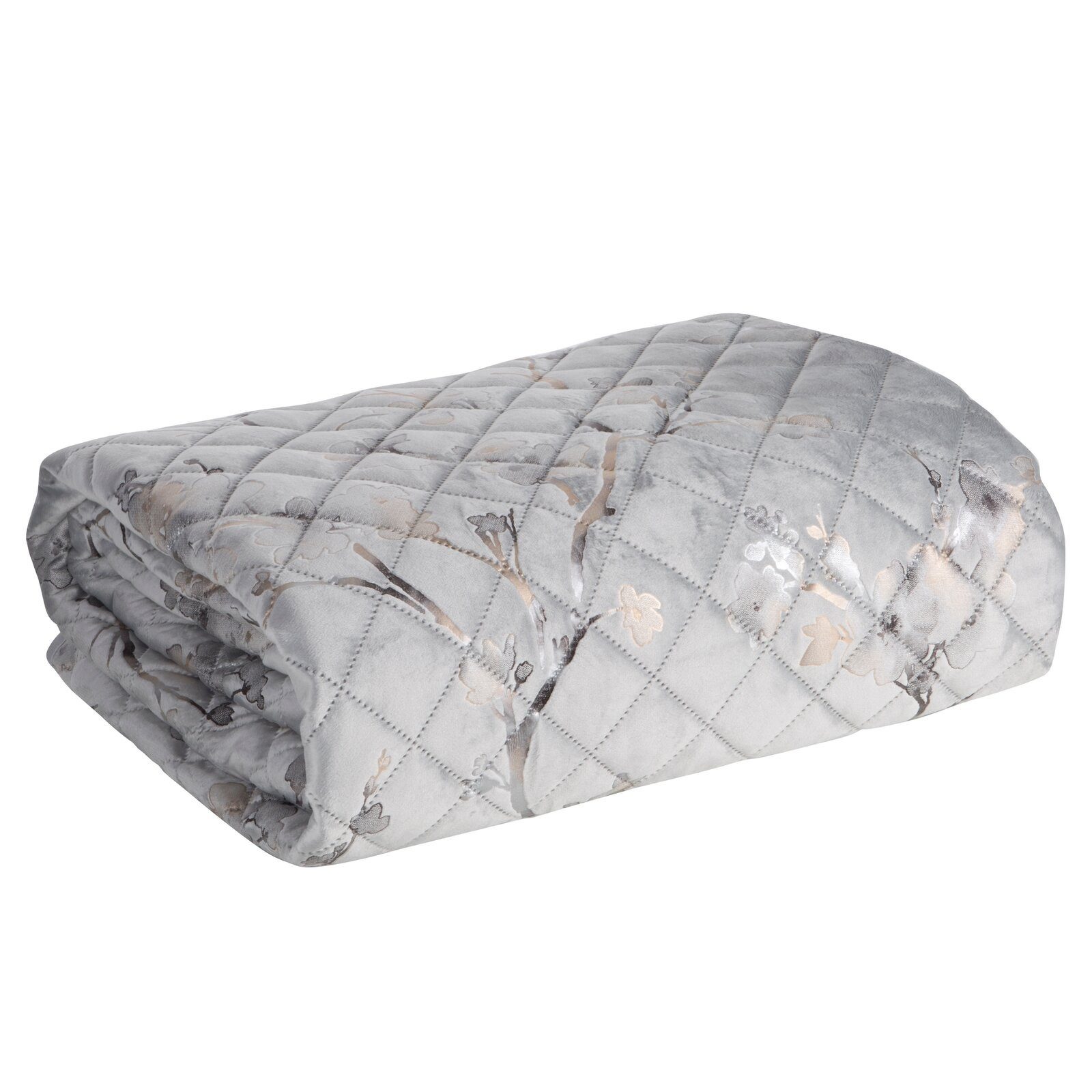 Eurofirany Tagesdecke Blumenmuster Glamour Überwurf Samt Weich Velours, Dop günstig online kaufen