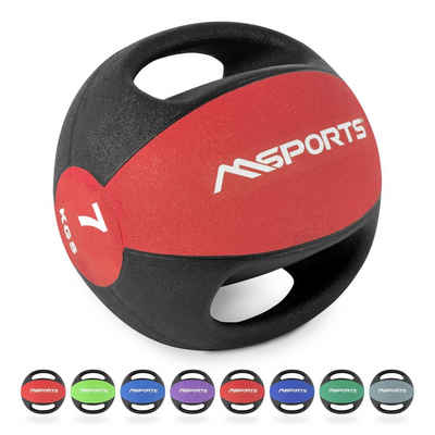MSports® Medizinball MSPORTS Medizinball Premium mit Griffe 1 – 10 kg – Professionelle Studio-Qualität Gymnastikbälle