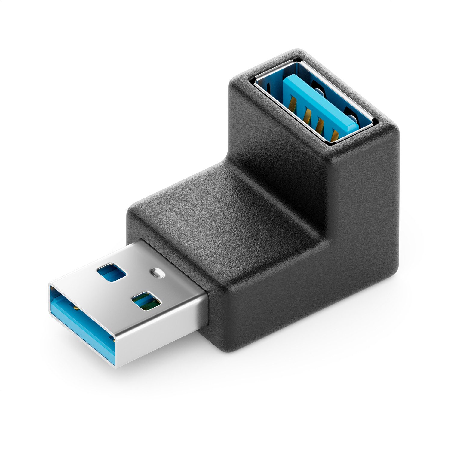 deleyCON deleyCON USB 3.0 Winkel Adapter - 90° Grad Winkeladapter - A-Stecker USB-Adapter