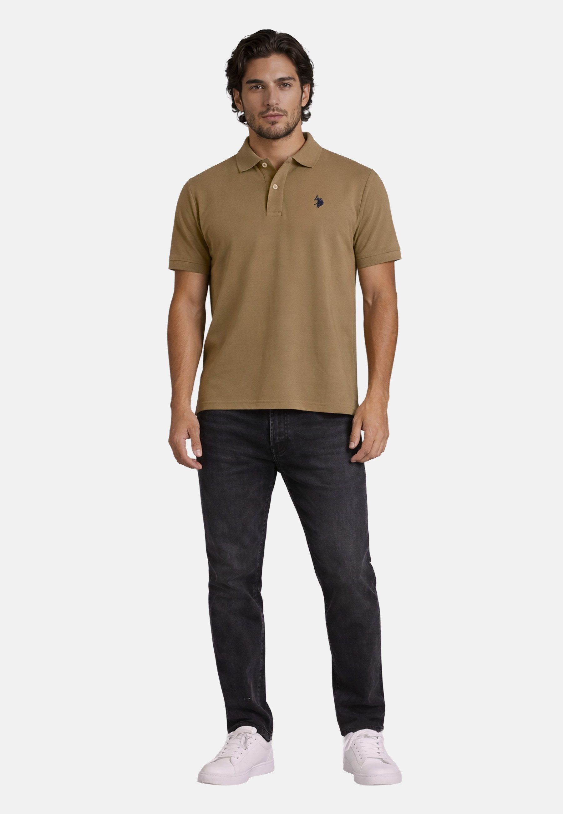 U.S. Polo Assn. Poloshirt USArrchie – Herren Classic Fit kurzarm mit Logo-Stickerei Mit Flachstrick-Kragen, Knopfleiste und elastischer Baumwollmischung