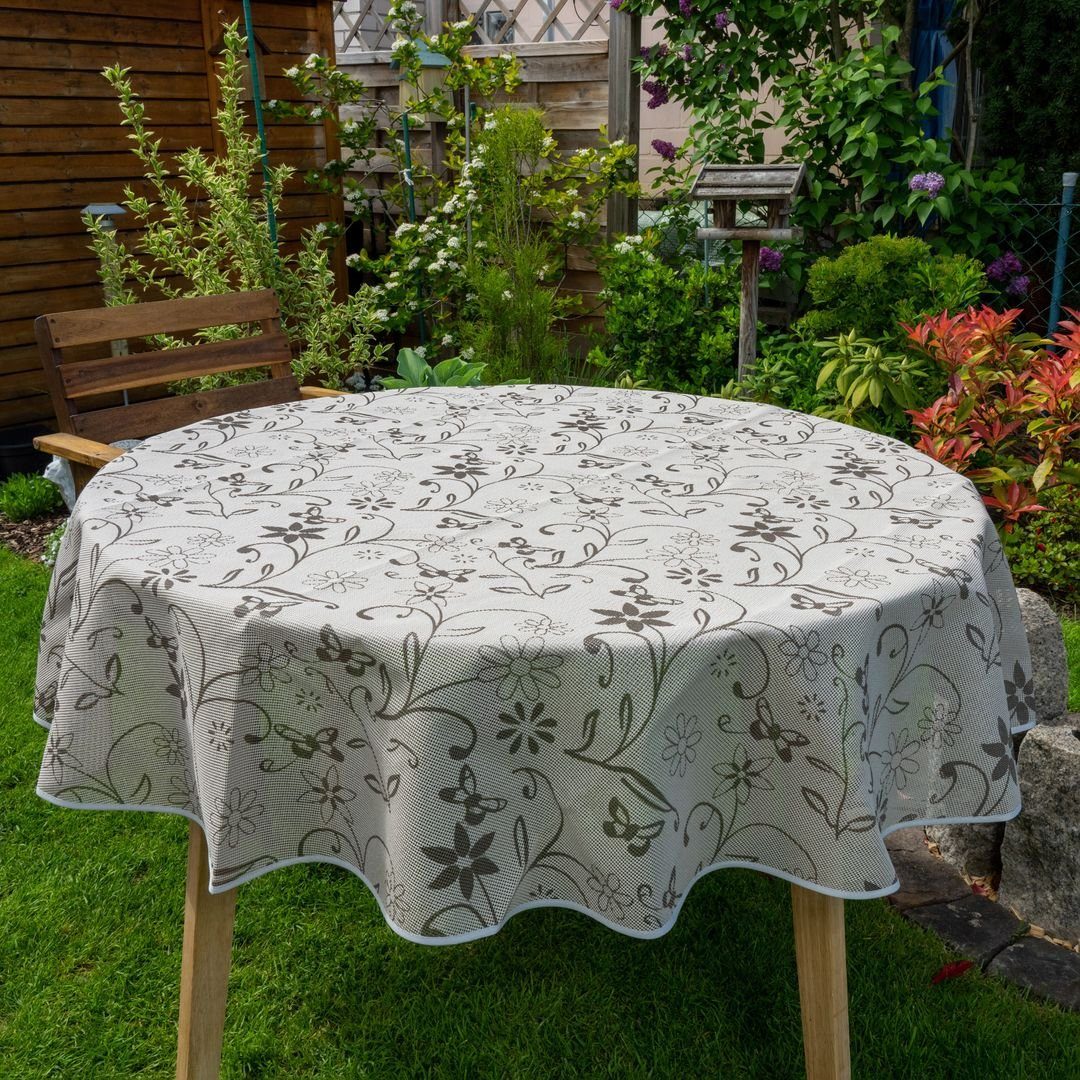 laro Tischdecke laro Gartentischdecke Wetterfest Rutschfest Rund