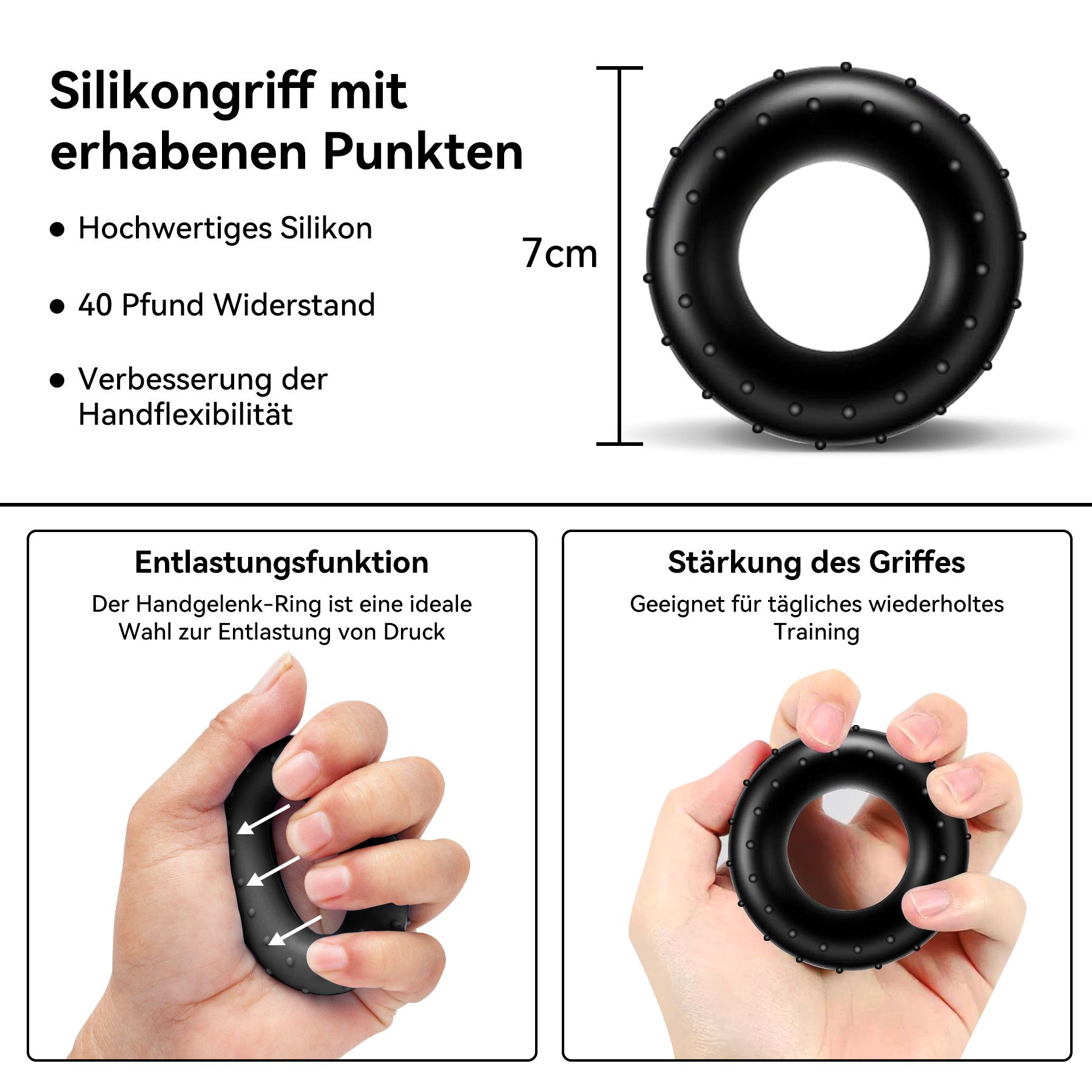 Mutig Handmuskeltrainer Handtrainer Unterarmtrainer,Griffkraft Trainer (5-St) (Einstellbarer Widerstand 10-60kg, Fingertrainer, Griffkraft Trainer Set, Für Sportler und Wiederherstellung der Hand), Verbesserte Kraft und Grip Handgelenk Arm Unterstützung