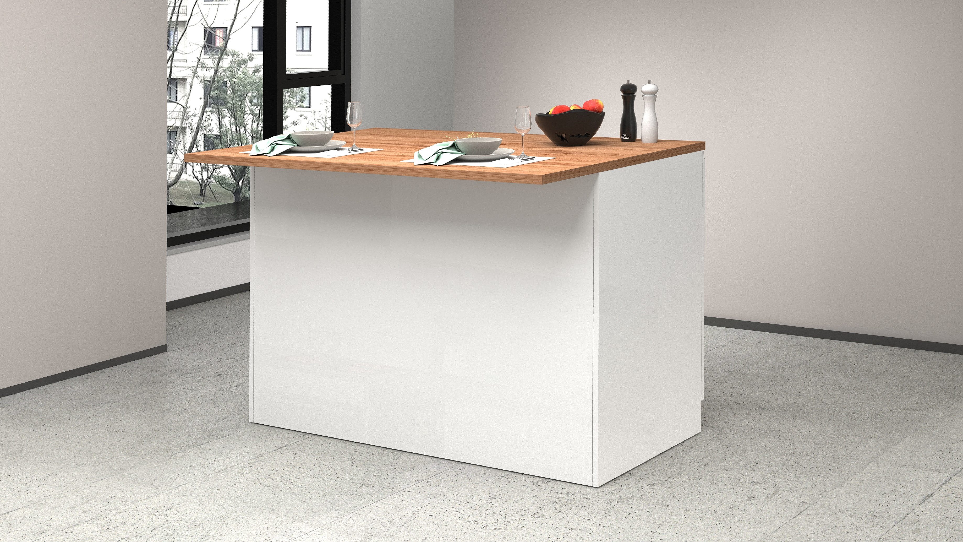 Kochstation Kücheninsel "KS-Sole", Breite 125 cm, ohne E-Geräte günstig online kaufen