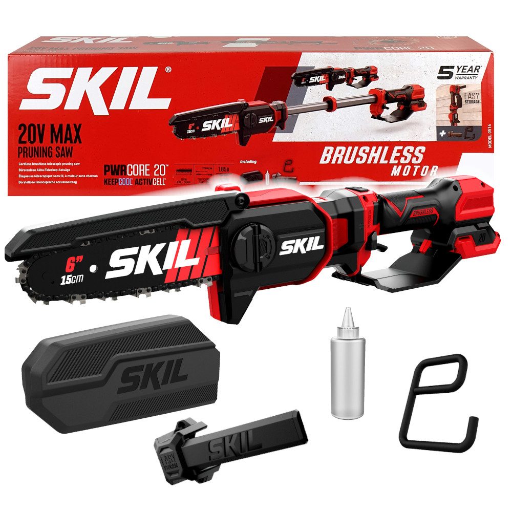 SKIL Akku-Kettensäge Skil 20V 0514 CA 15 cm Teleskop-Akku-Kettensäge (ohne Batteriekasten), Skil 20V 0514 CA 15 cm Teleskop-Akku-Kettensäge (ohne Batteriekasten)
