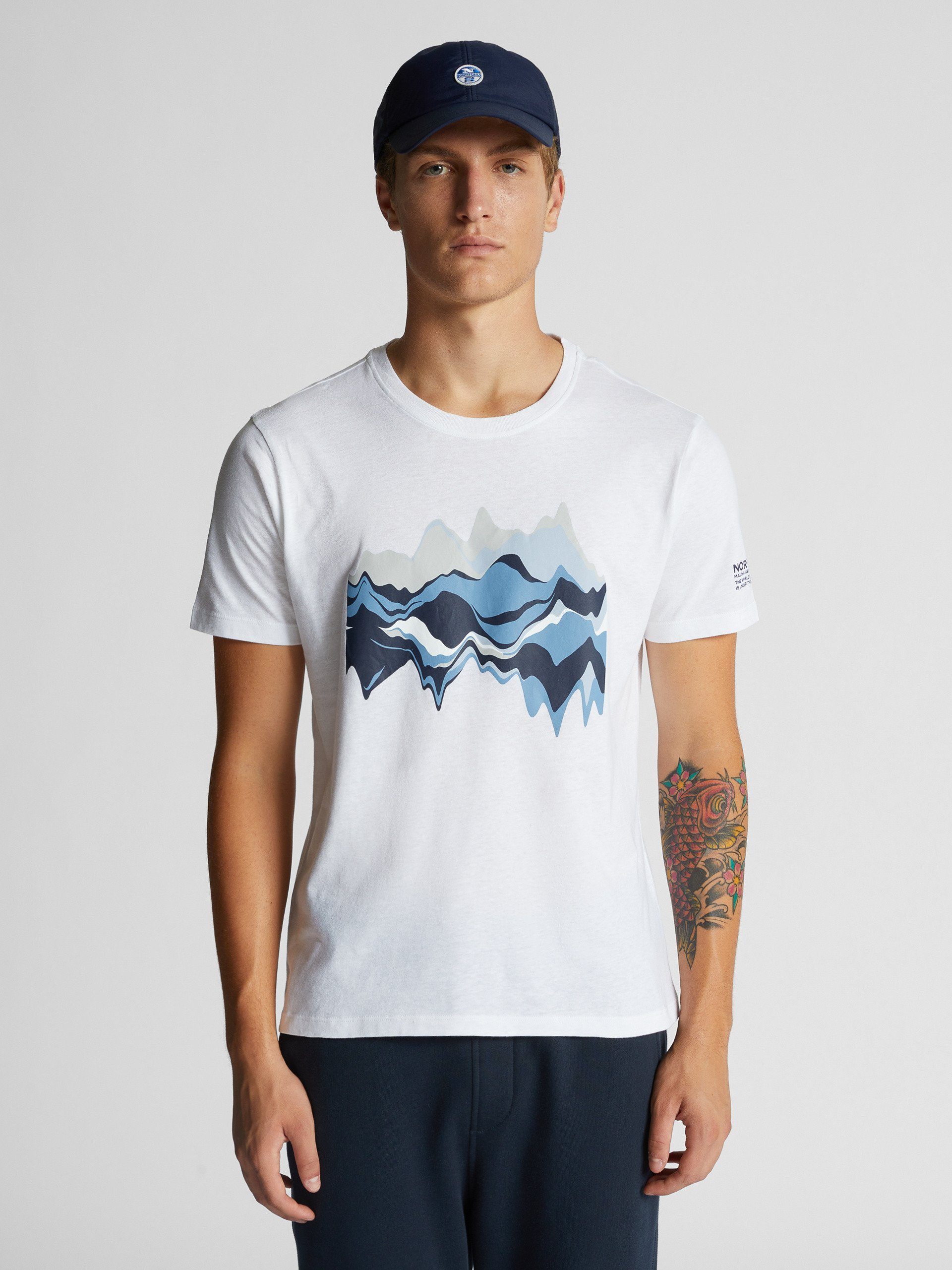 North Sails T-Shirt T-Shirt mit Grafikdruck und Rundhals WHITE