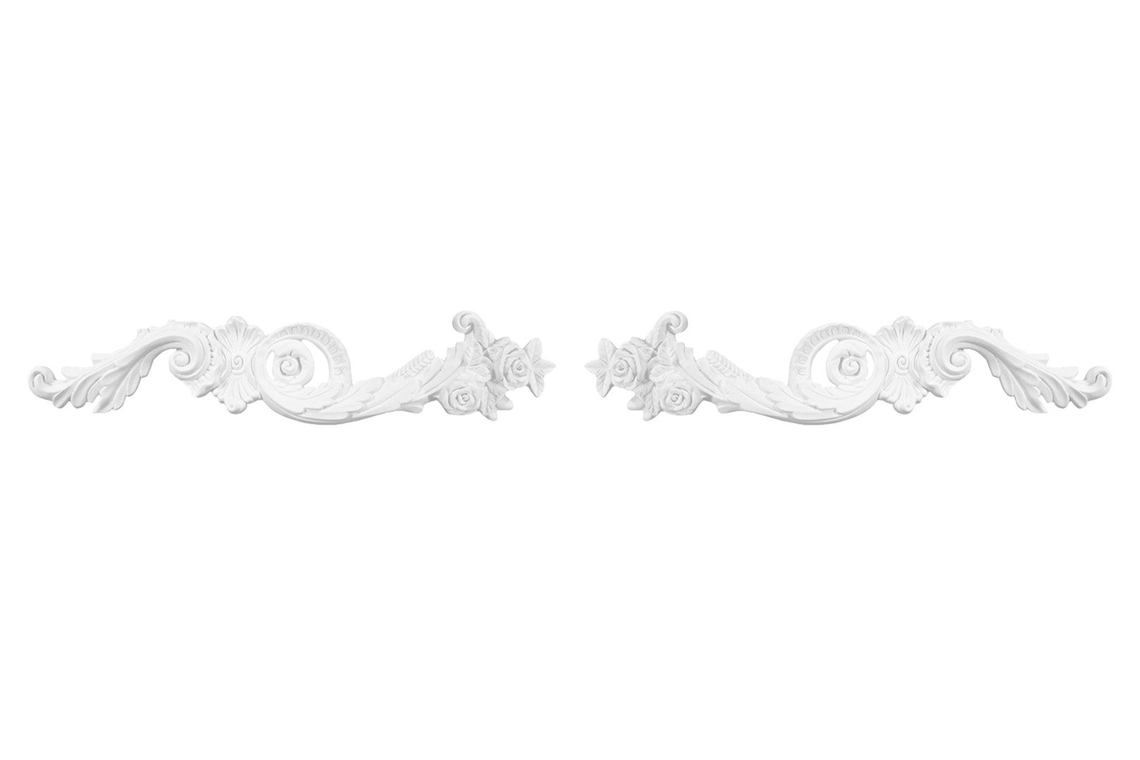 Grand Decor Ornament (1 Set Ornament aus PU - große Auswahl, 120x600mm Stuck, stoßfeste Deko schnitzerei - Verzierung für Wand und Deck)
