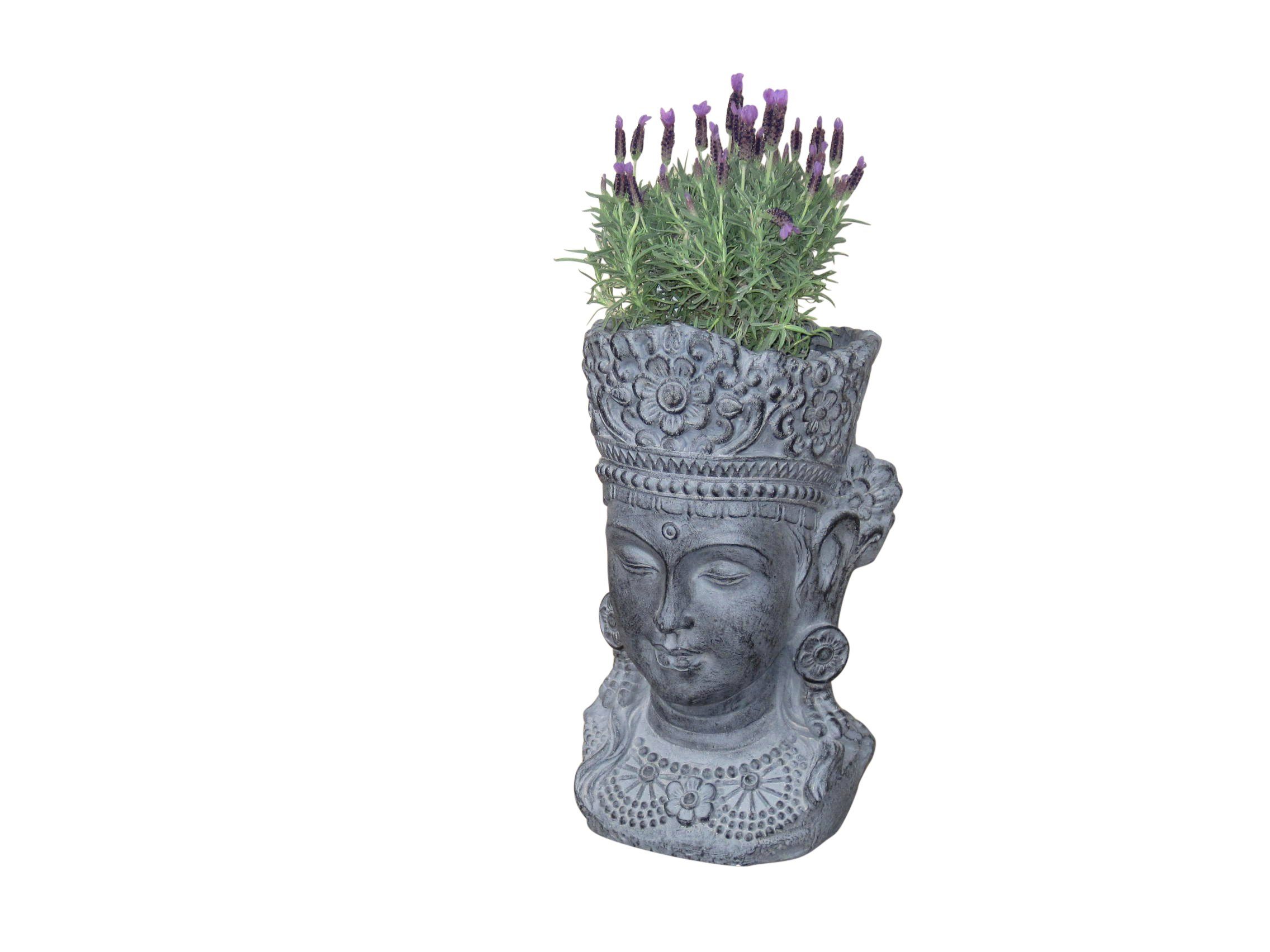 moebel-direkt-online Pflanzkübel Buddhakopf, aus Polyresin (Magnesium-Pulver), Pflanzeinsatz ø 16,5 cm, Höhe 15 cm