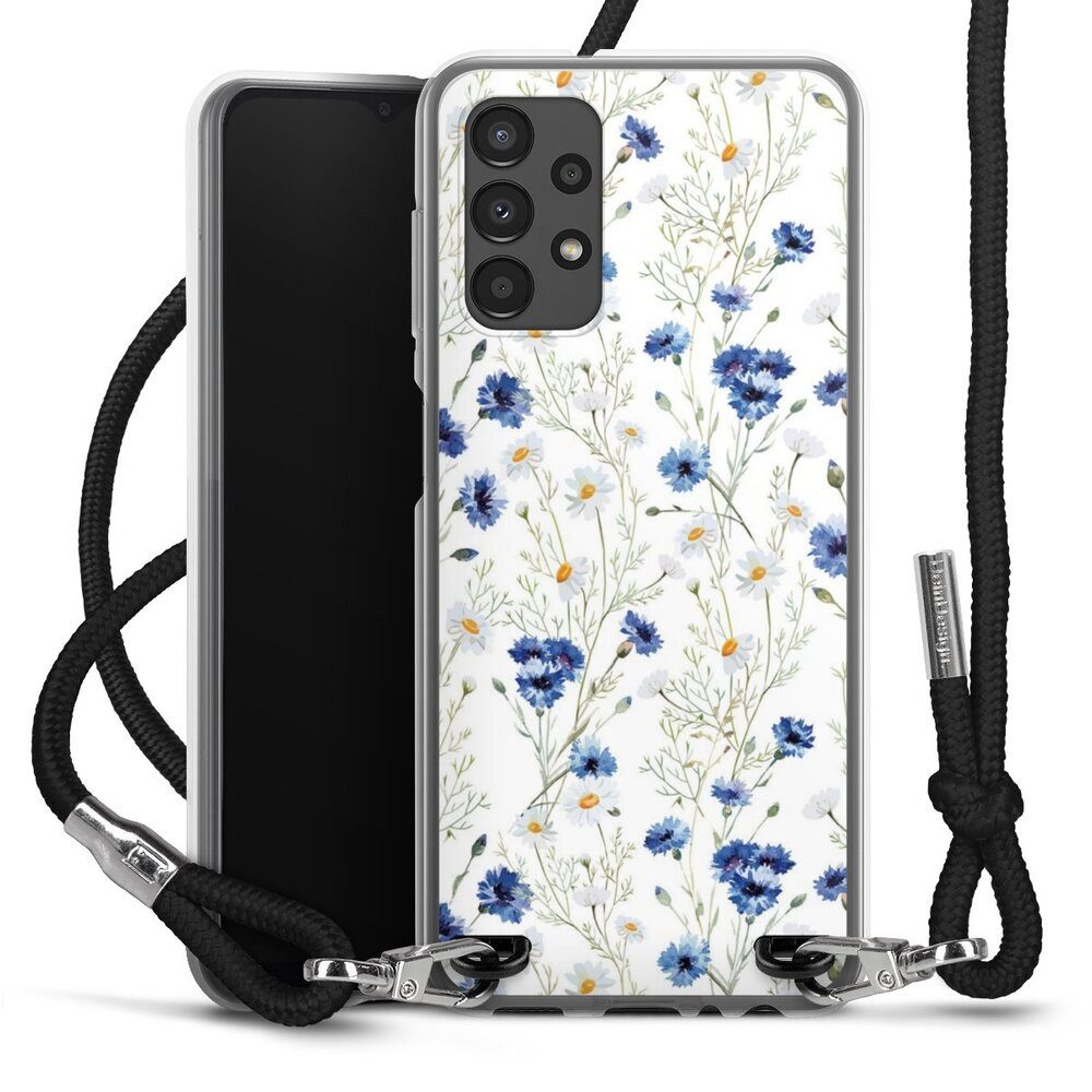 DeinDesign Handyhülle Muster Blume Blumen Flower Pattern 6, Samsung Galaxy A13 4G Handykette Hülle mit Band Case zum Umhängen
