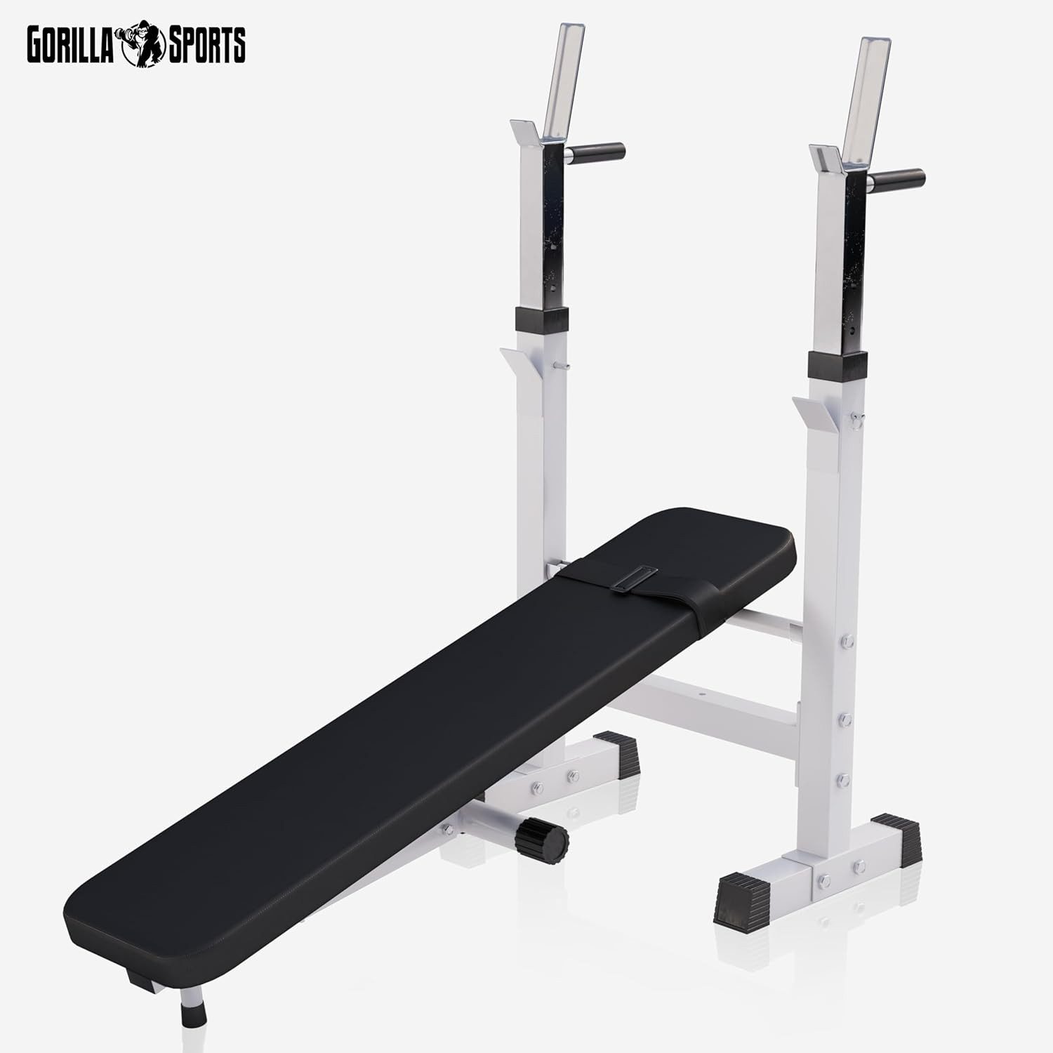 GORILLA SPORTS Hantelbank Hantelbank mit Langhantelset, (8-tlg)