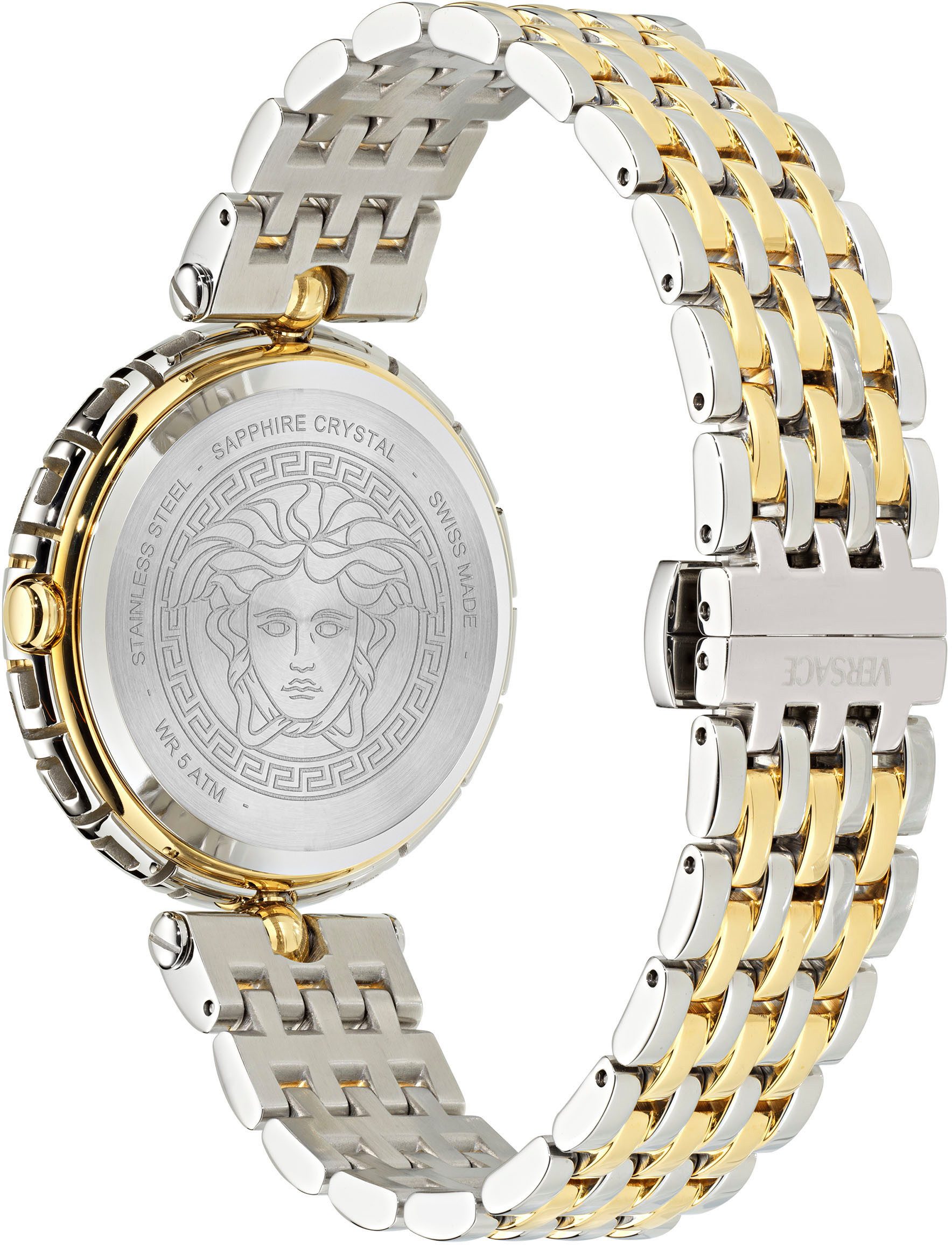 Versace Quarzuhr MEDUSA HERITAGE VE9D00324, Armbanduhr, Damenuhr, Swiss Made, Saphirglas, Edelstahlarmband, analog