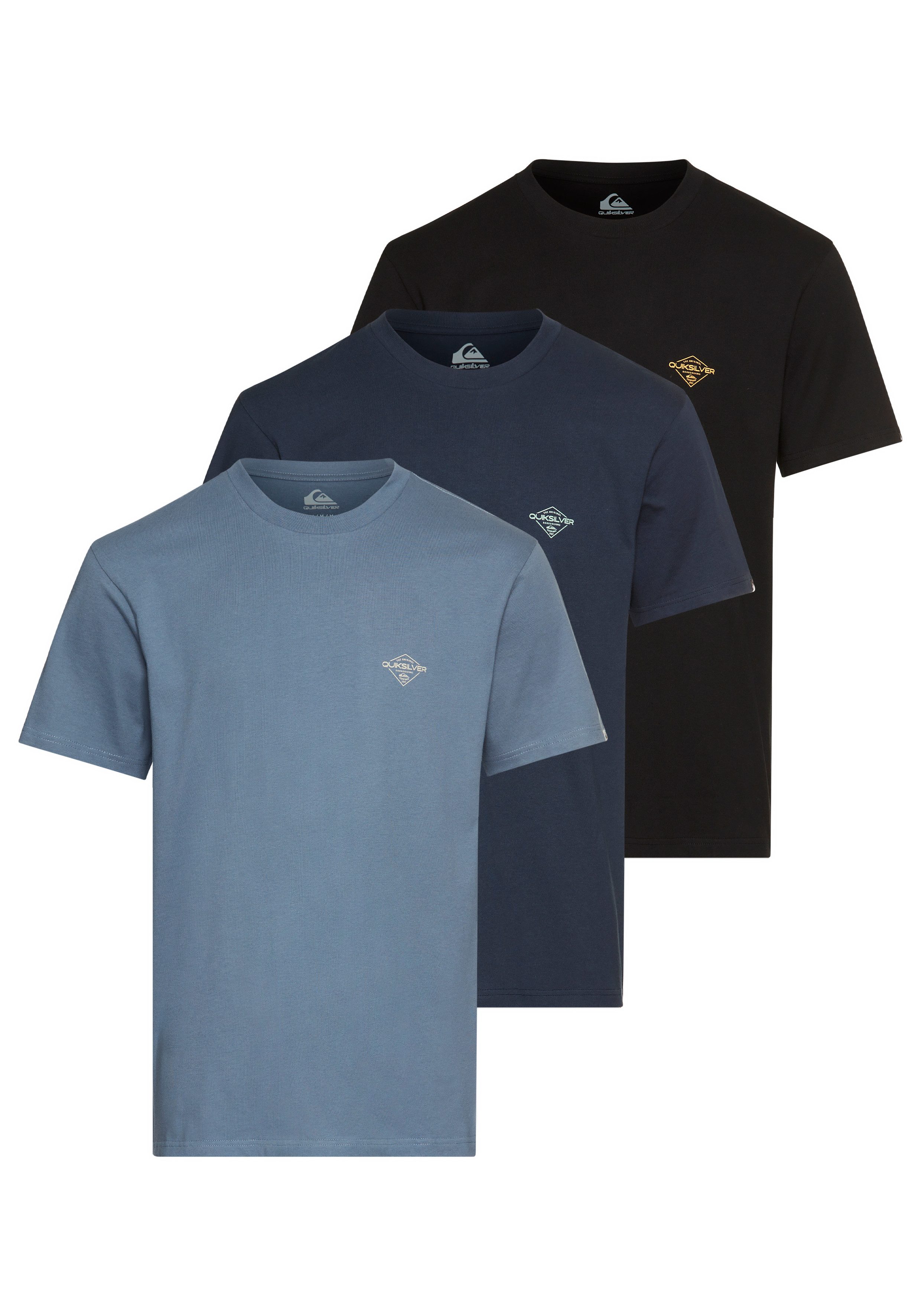 Quiksilver T-Shirt DIAMONDS BEST SHORT SLEEVE TEE PACK3 YM (3-tlg) günstig online kaufen