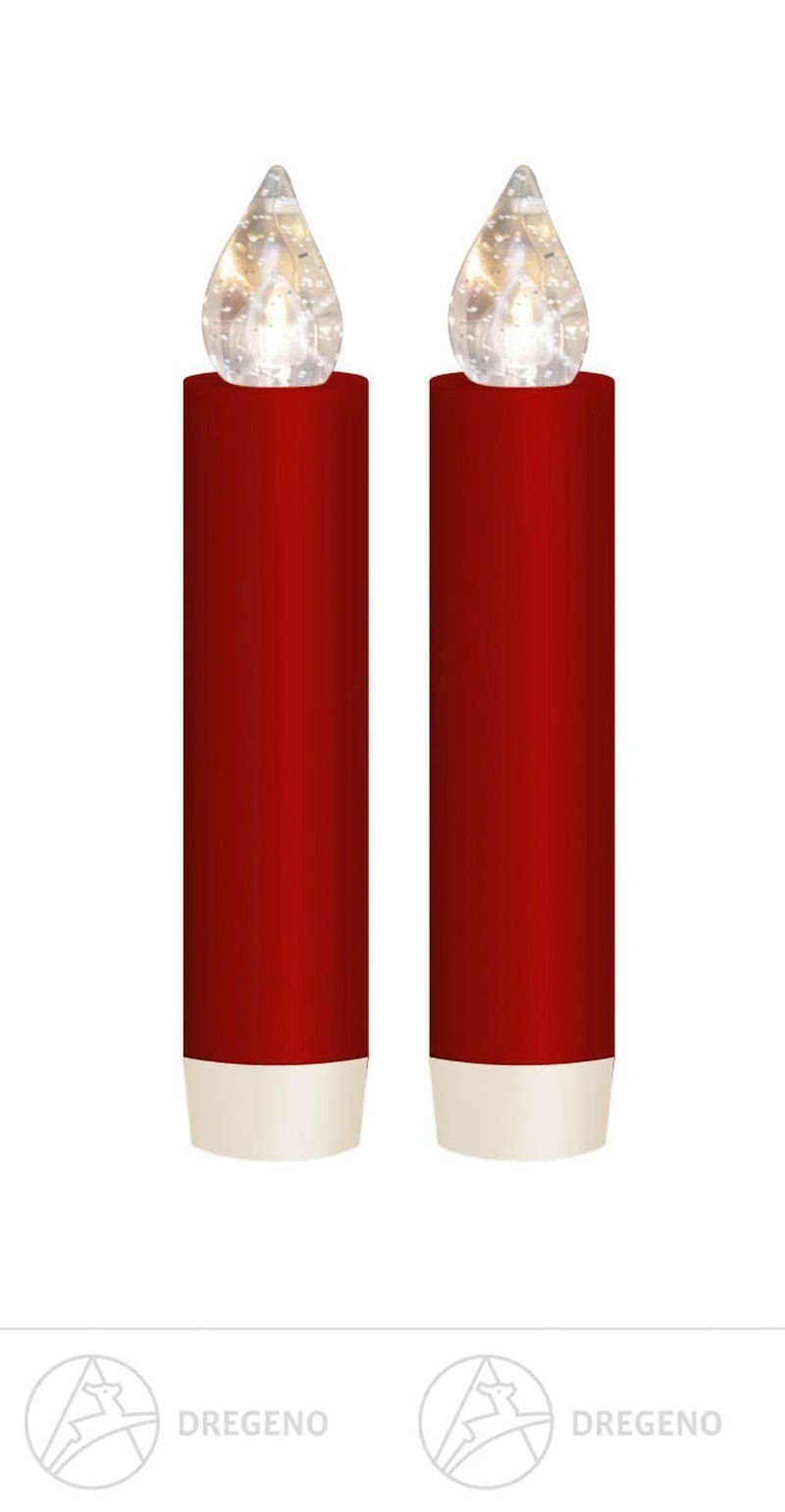 Dregeno Erzgebirge Adventskerze LUMIX CLASSIC MINI S,-Superlight rot, Erweiterungs-Set, 2 Свічки, 2