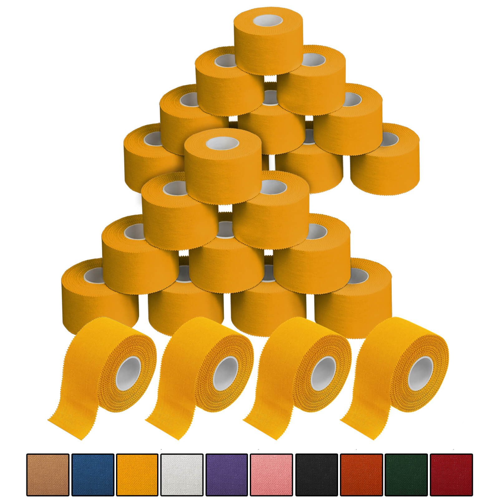 ALPIDEX Bandage 24 x ALPIDEX Sport-Tape 3,8 cm x 10 m in verschiedenen Farben