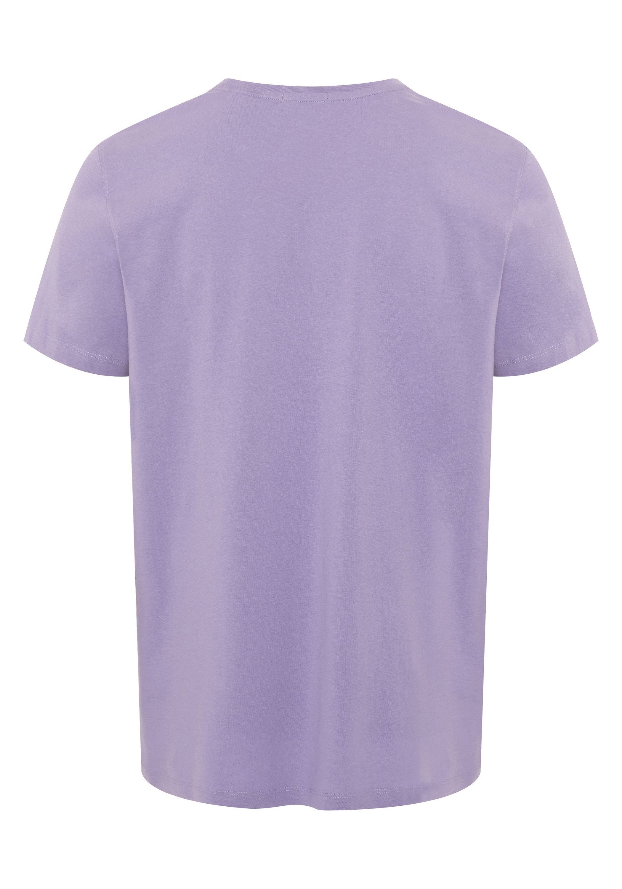 mit T-Shirt Print-Shirt Label-Symbol 1 Chalk Chiemsee gedrucktem Violet