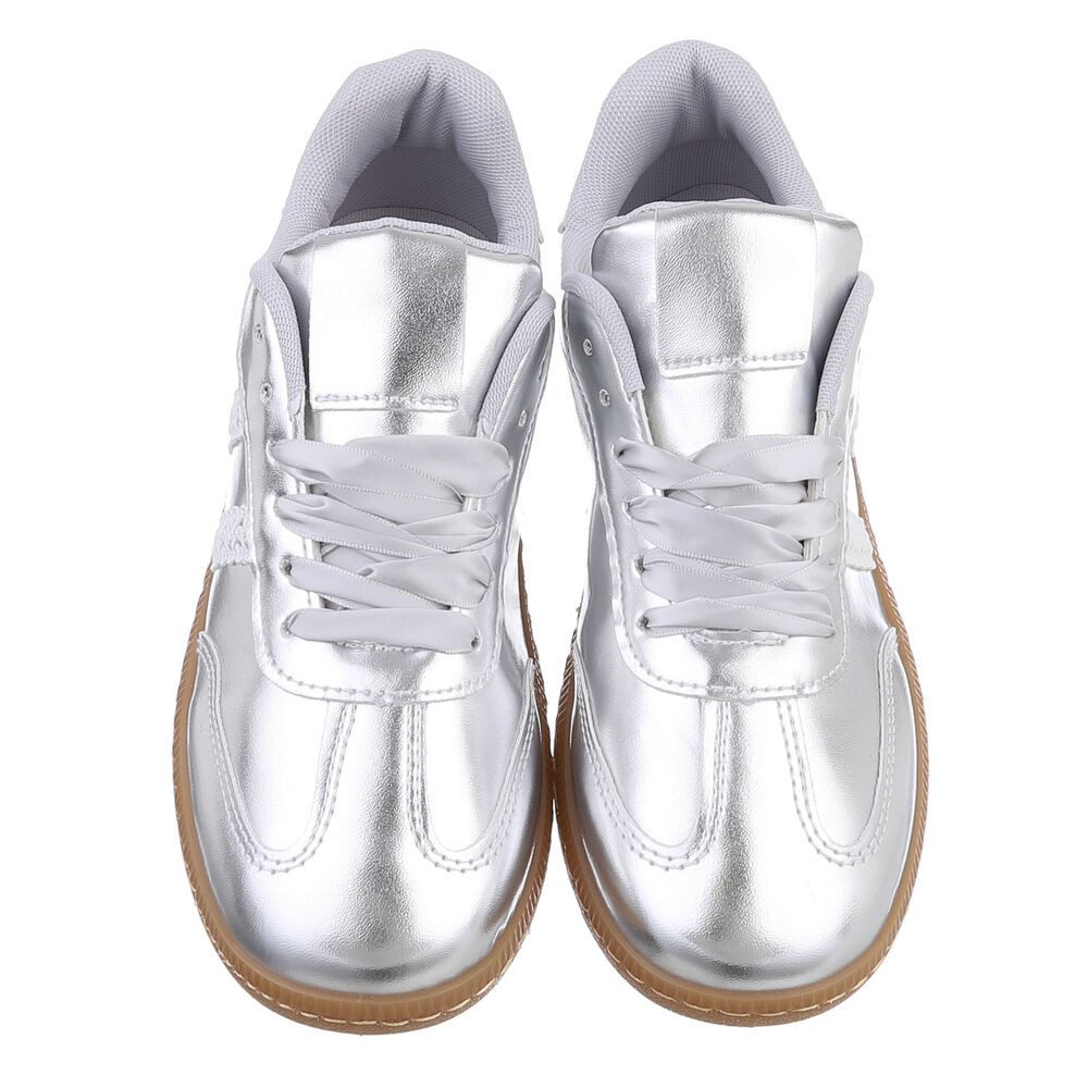 Ital-Design Damen Low-Top Freizeit Sneaker (88828493) Flach Sneakers Low in Silber – Bild 4 von 5
