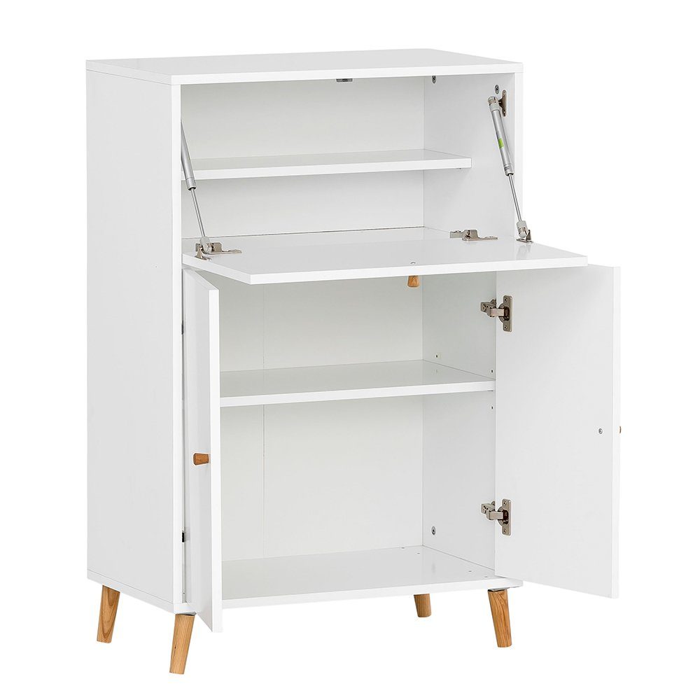 Lomadox Sekretär SISAK-80, Schreibtisch in weiß, B/H/T ca. 65,2/101,7/39 cm