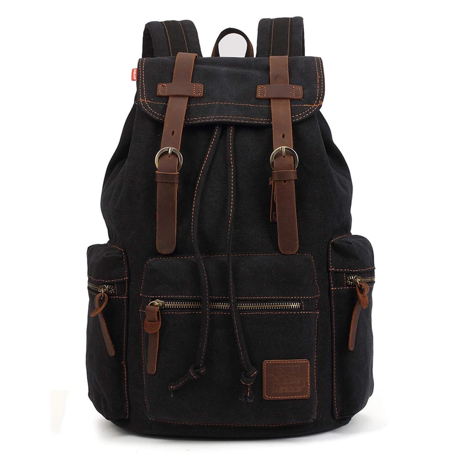LuxusKollektion Schulrucksack Rucksack 15 Zoll Vintage Schwarz