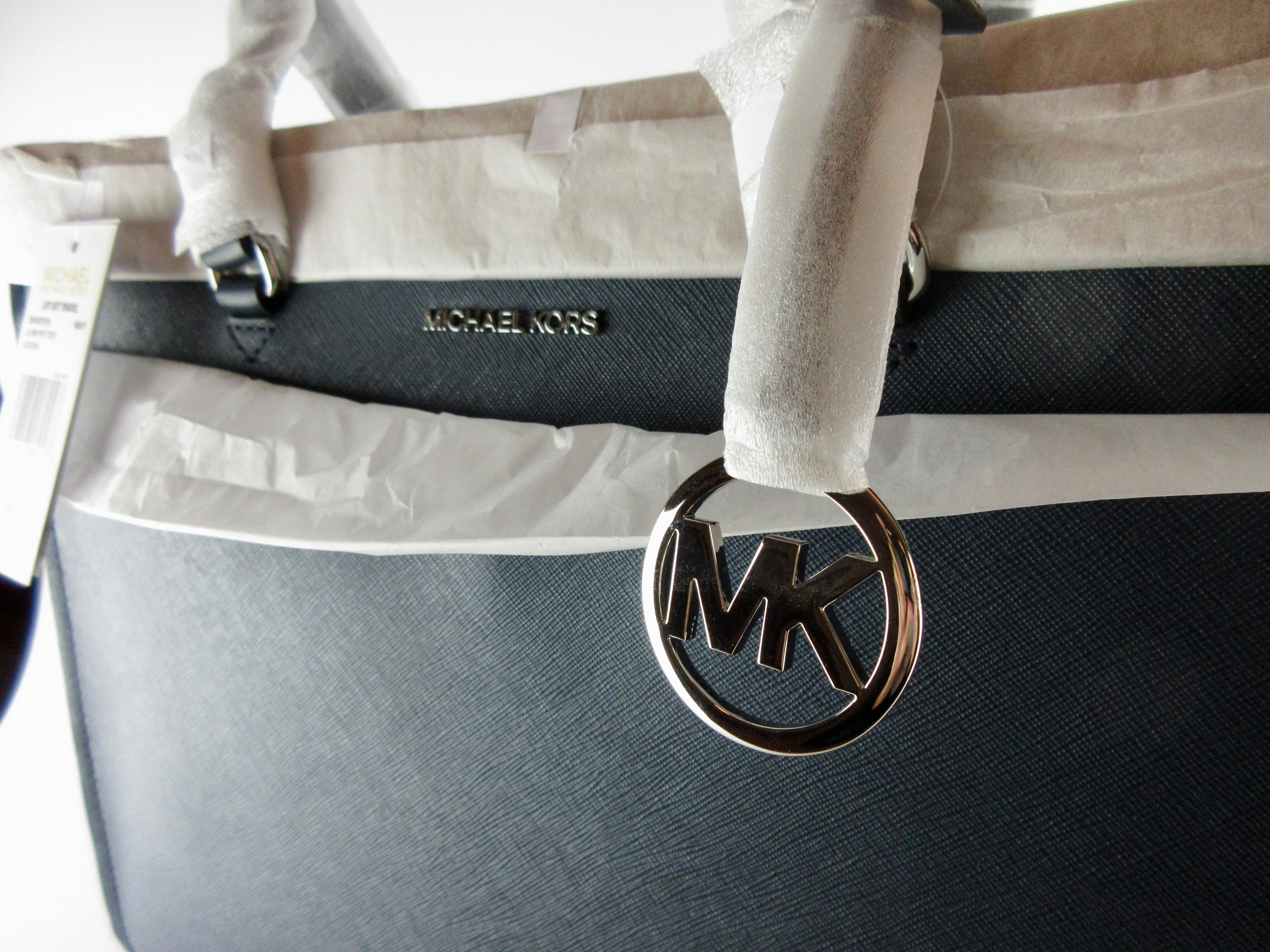 MICHAEL KORS Schultertasche Business Damen 'Jet Set Travel' Large Leder navy blau