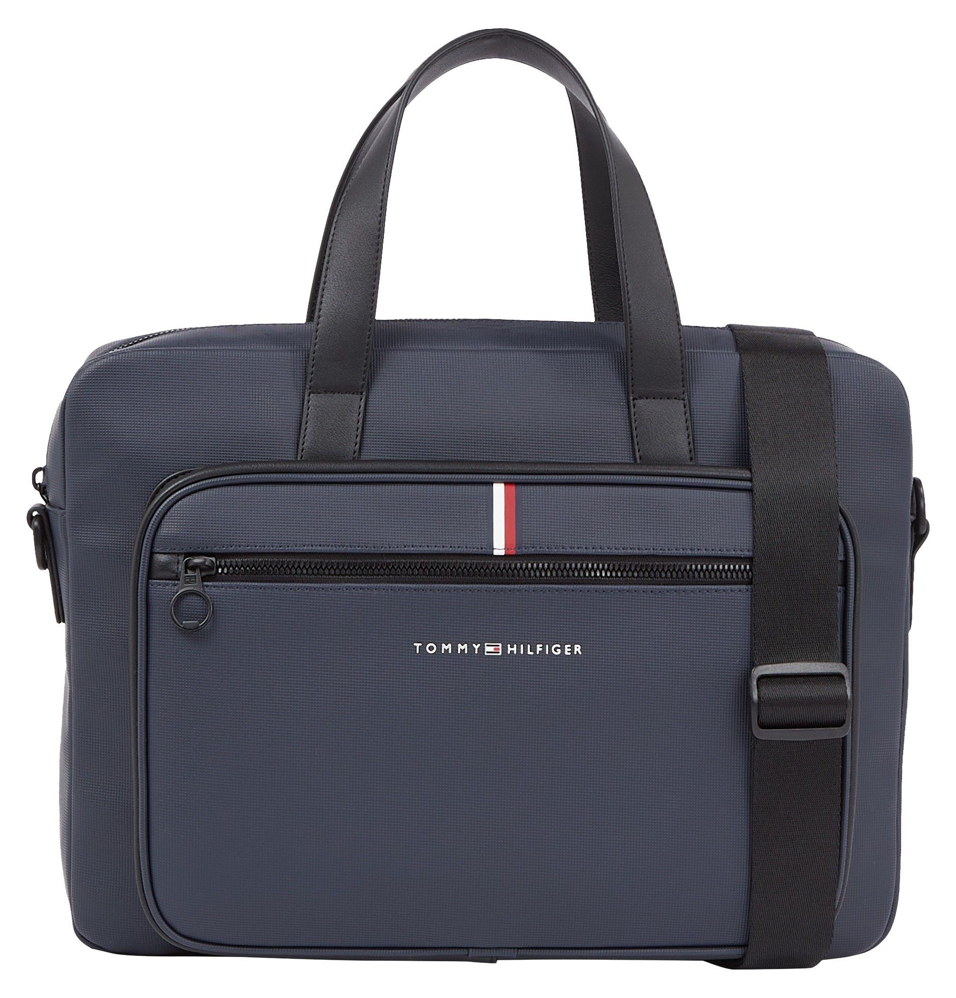 Tommy Hilfiger Messenger Bag TH ESSENTIAL PIQUE COMPUTER BAG, mit charakteristischem Streifendetail
