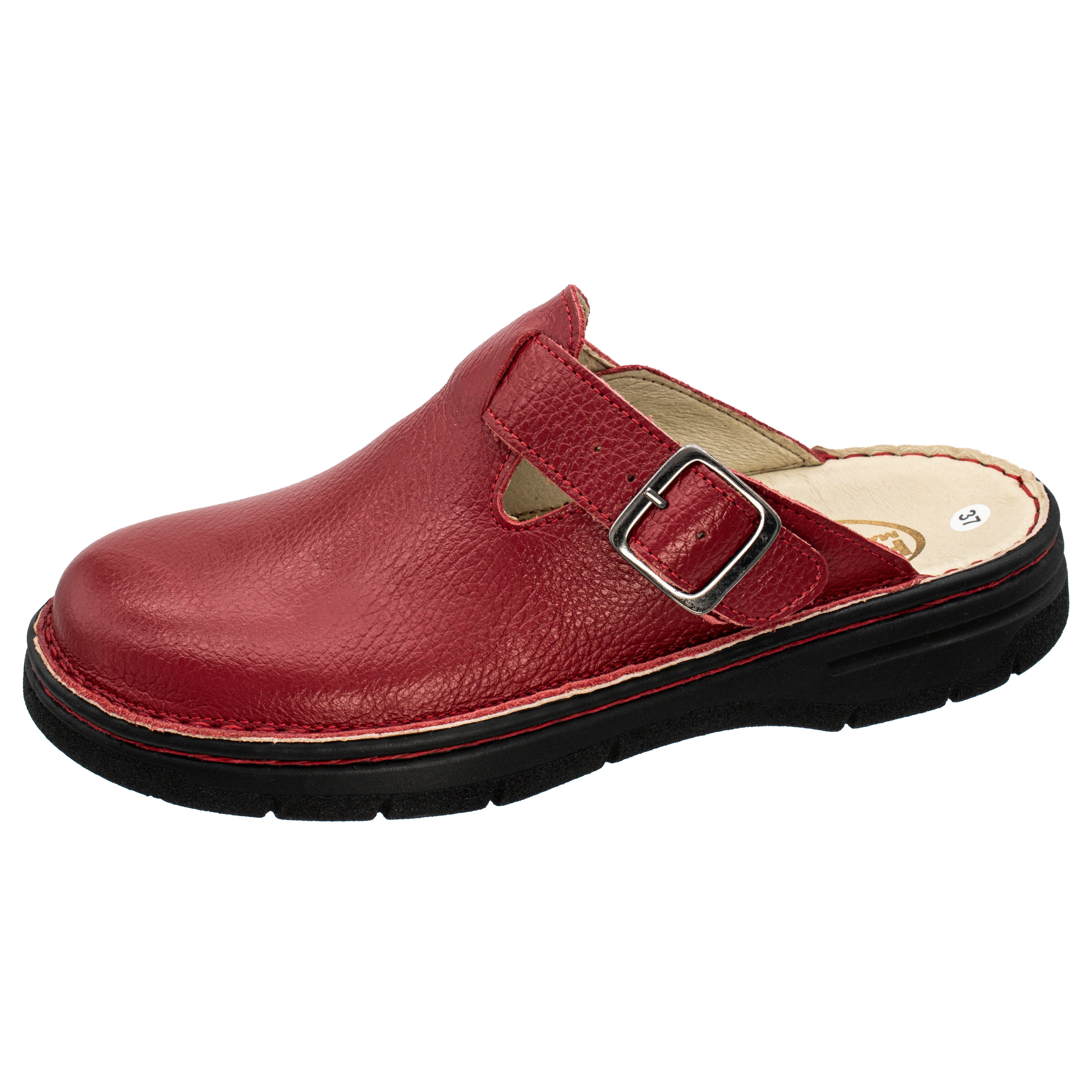 Fischer-Markenschuh Sina Pantolette aus Nappaleder, gepolstertes Lederfußbe günstig online kaufen