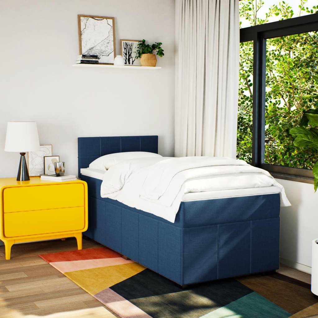 vidaXL Bett Boxspringbett mit Matratze Blau günstig online kaufen