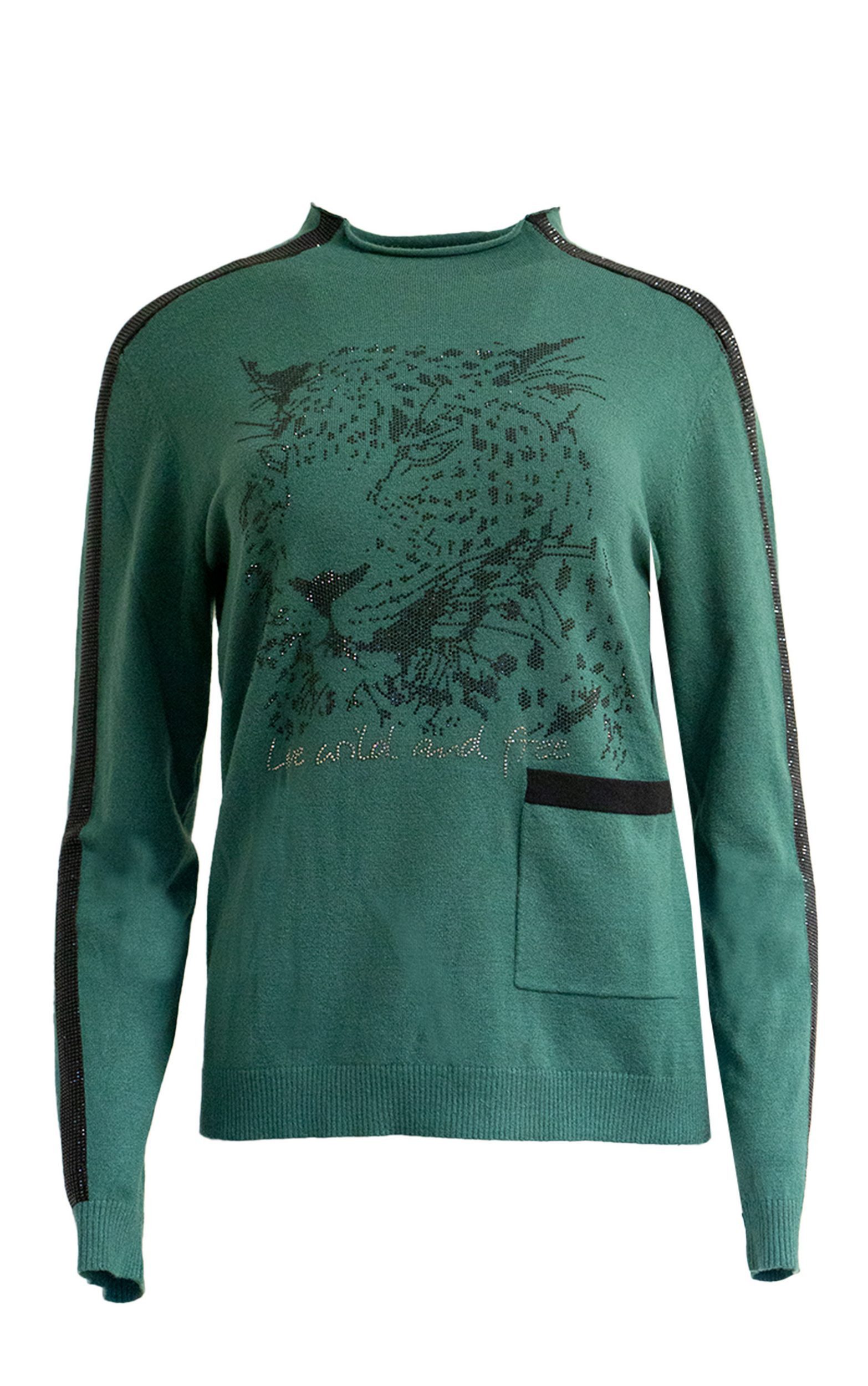 Passioni Strickpullover mit Leopardenmuster günstig online kaufen