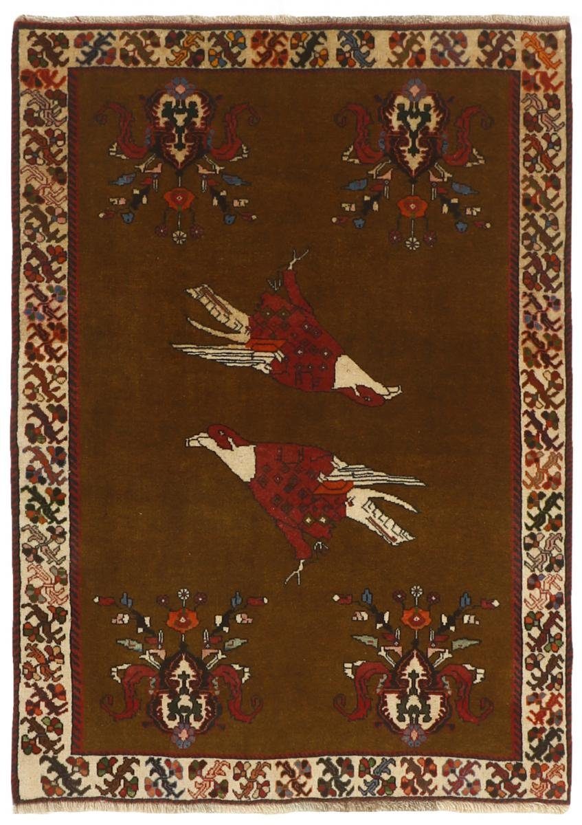 Orientteppich Ghashghai Figural 113x159 Handgeknüpfter Orientteppich, Nain Trading, rechteckig, Höhe: 12 mm