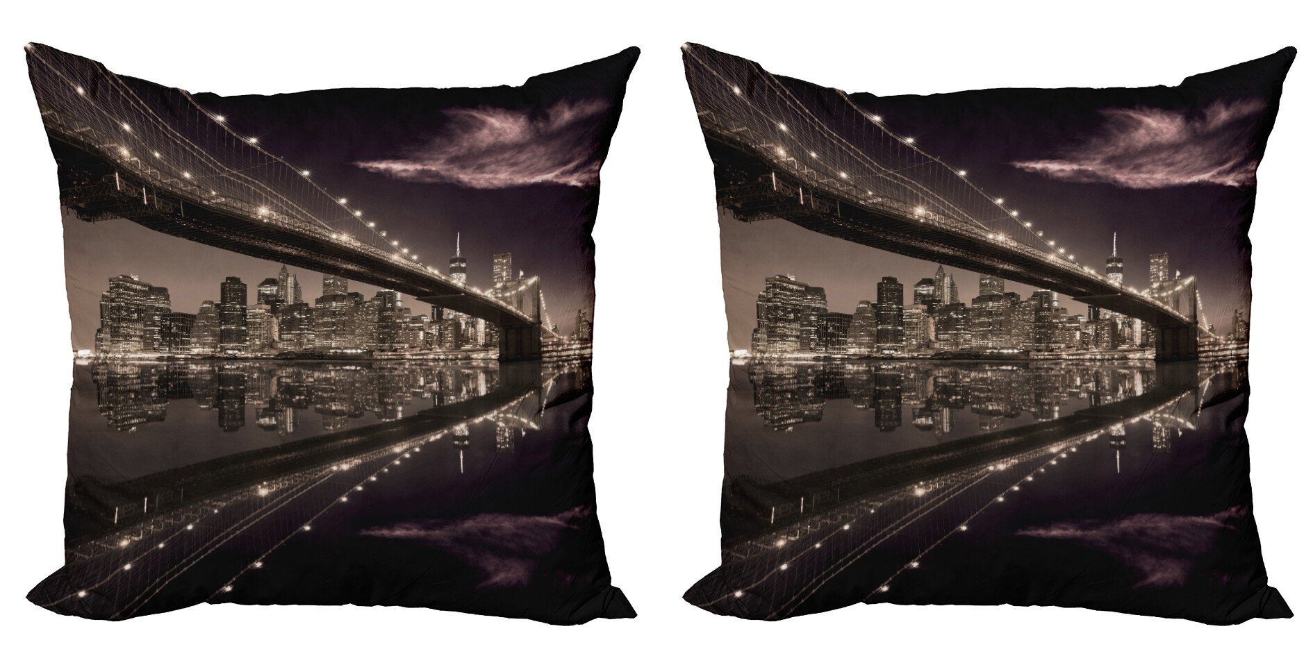 Kissenbezüge Modern Accent Doppelseitiger Digitaldruck, Abakuhaus (2 Stück), New York USA Amerika Skyline