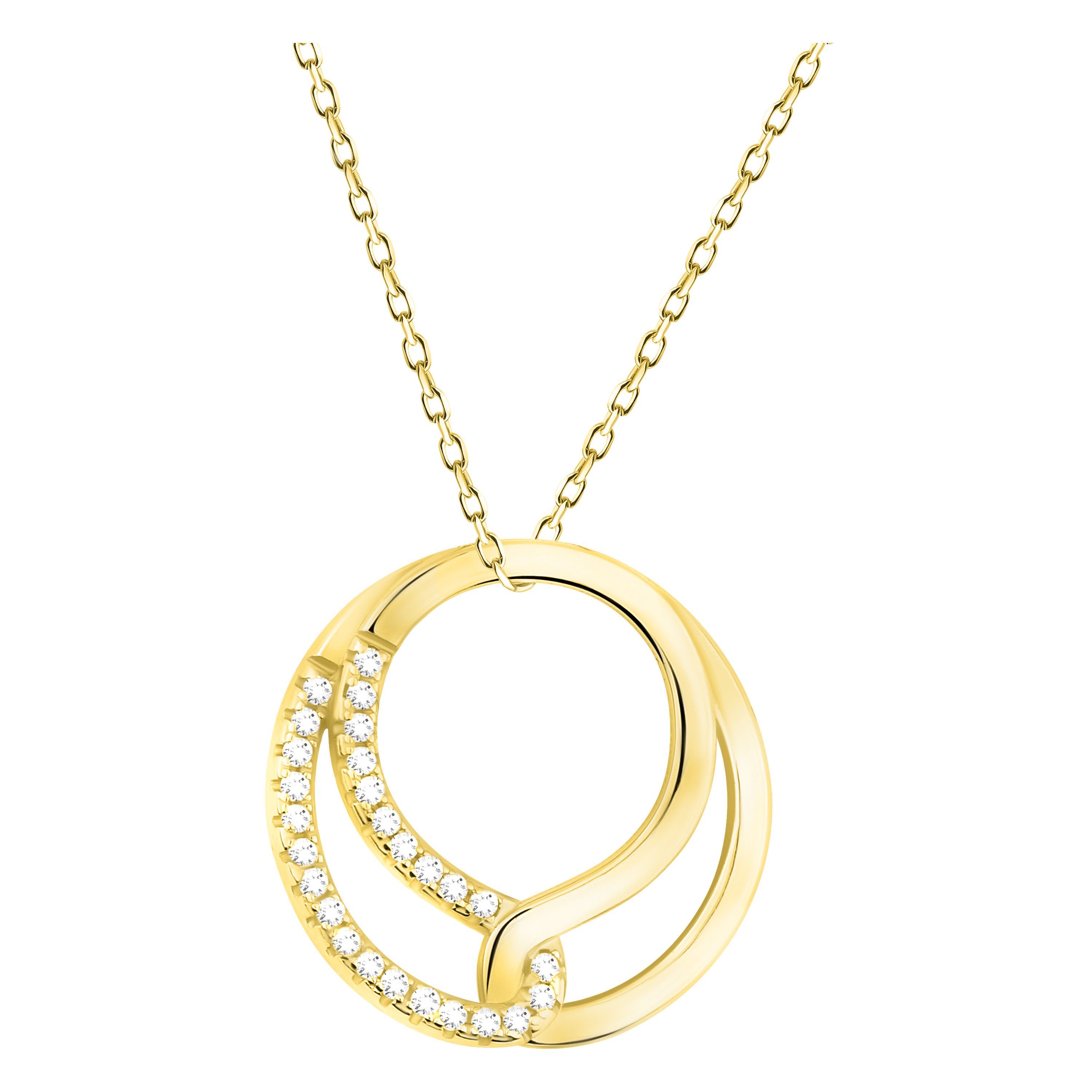 Sofia Milani Kette mit Anhänger Kreis (No information, No information), 925 Silber Damen Schmuck - N0638