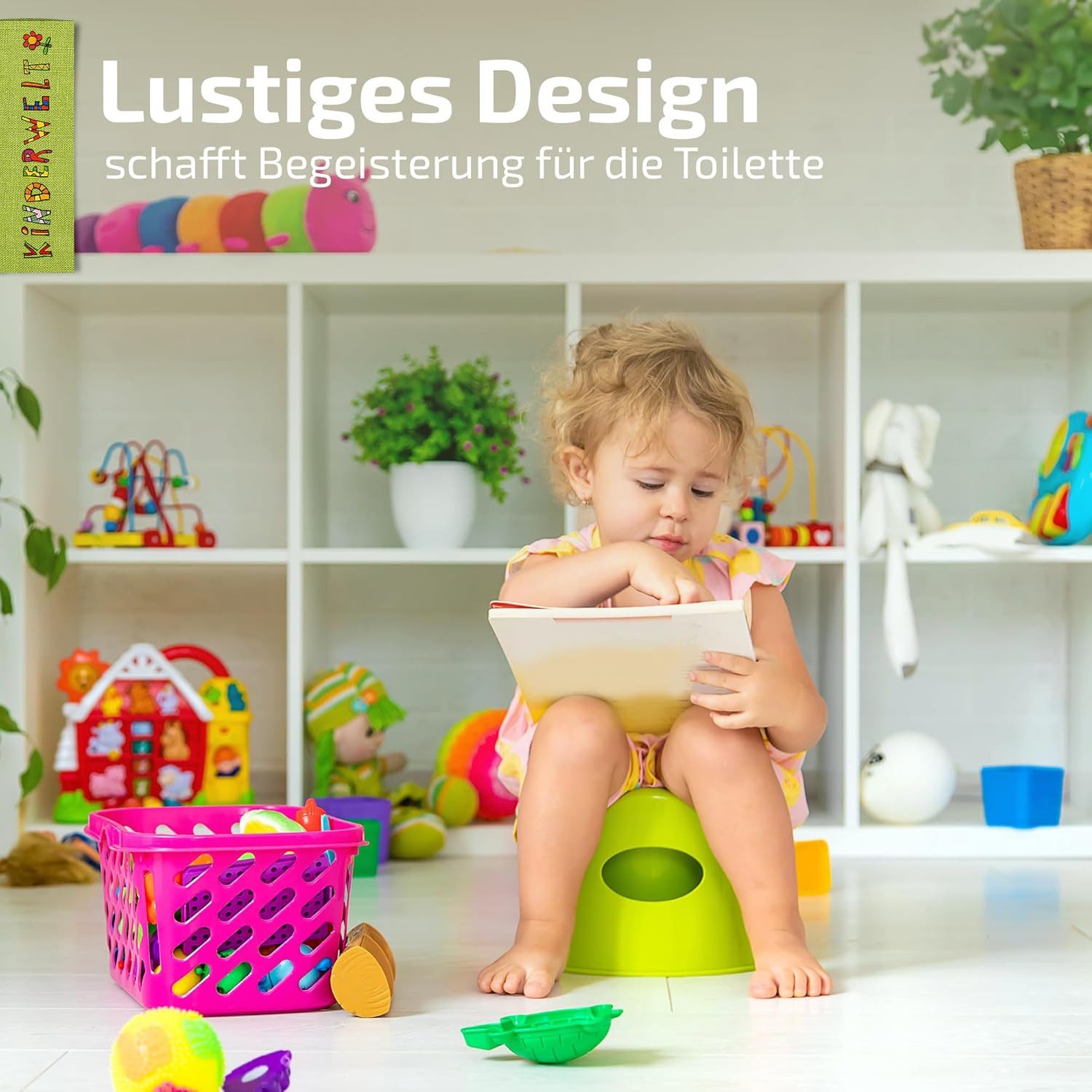 KiNDERWELT Töpfchen Premium Toilettensitz für Kinder und Babys Prinzessin, Anti-Rutsch-Funktion