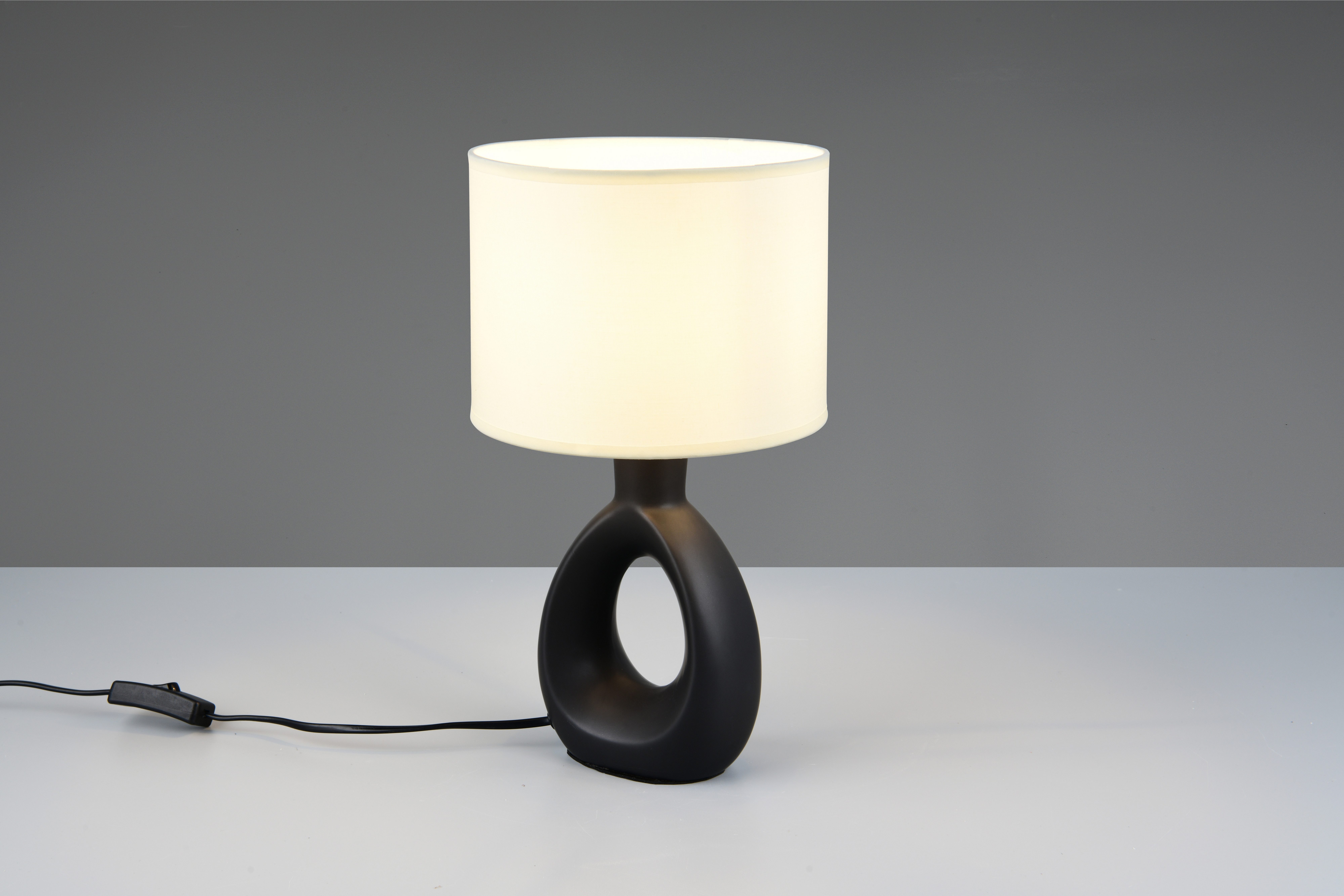 OTTO home Schreibtischlampe Charmont, Deko Tischleuchte mit Stoffschirm, Schnurschalter exkl 1xE14, Ein-/Ausschalter, Leuchtmittel wechselbar, warmweiß - kaltwe – Bild 4 von 5