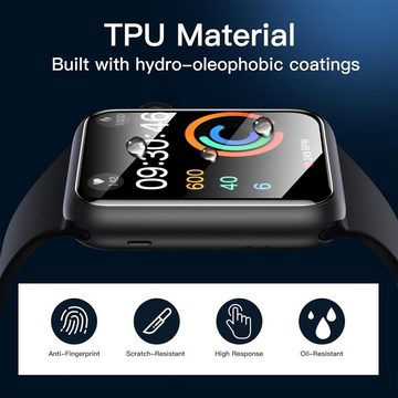 CoolGadget TPU Silikon Panzerfolie für Apple Watch 1 / 2 / 3 mit 42mm Gehäuse, Displayschutzfolie, 2in1 Set, Schutzfolie Display Schutz Folie klar