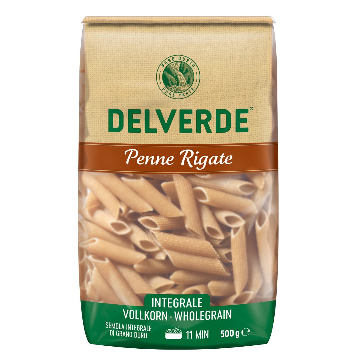 DELVERDE Nudeln, Delverde Vollkorn Penne Rigate Integrale Vollkorn Nudeln 500g