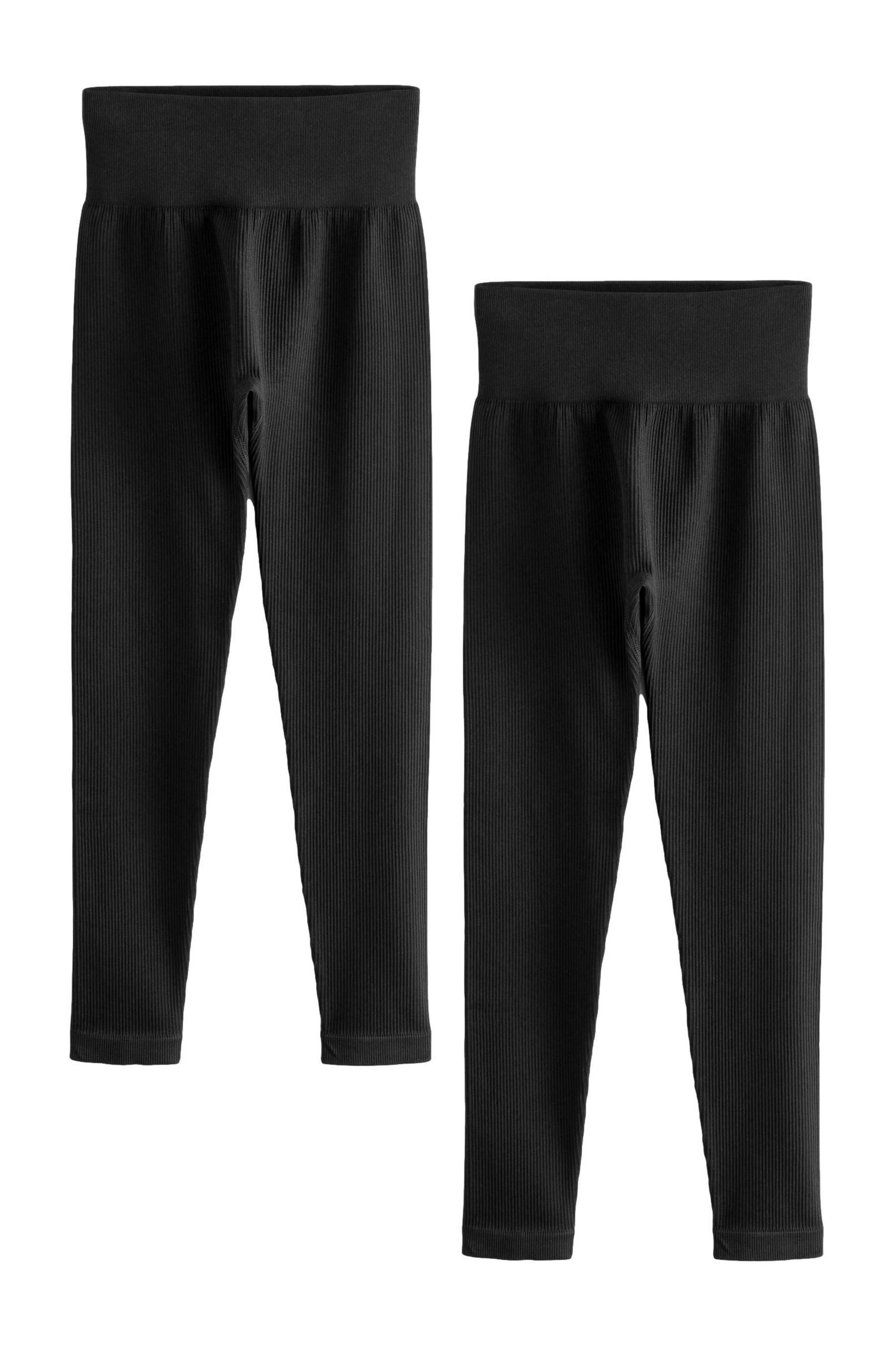 Highwaist Leggings Gerippte Hochbund-Leggings im 2er-Pack