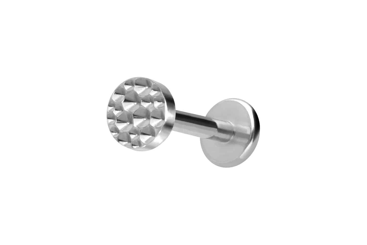 Titan Labret Piercing Mit Kristall – Push Fit, 7 Mm Stange, Für Ohr & Lippe