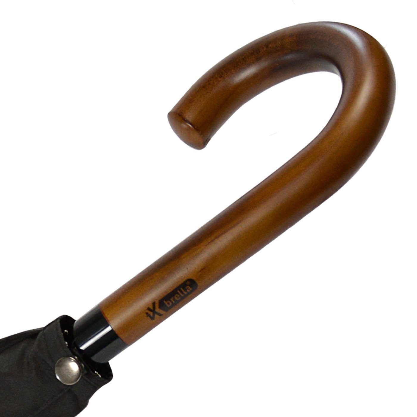 iX-brella Stockregenschirm High Quality mit Auf-Automatik und Stahlgestell, mit Echtholz-Rundhakengriff – Bild 3 von 5