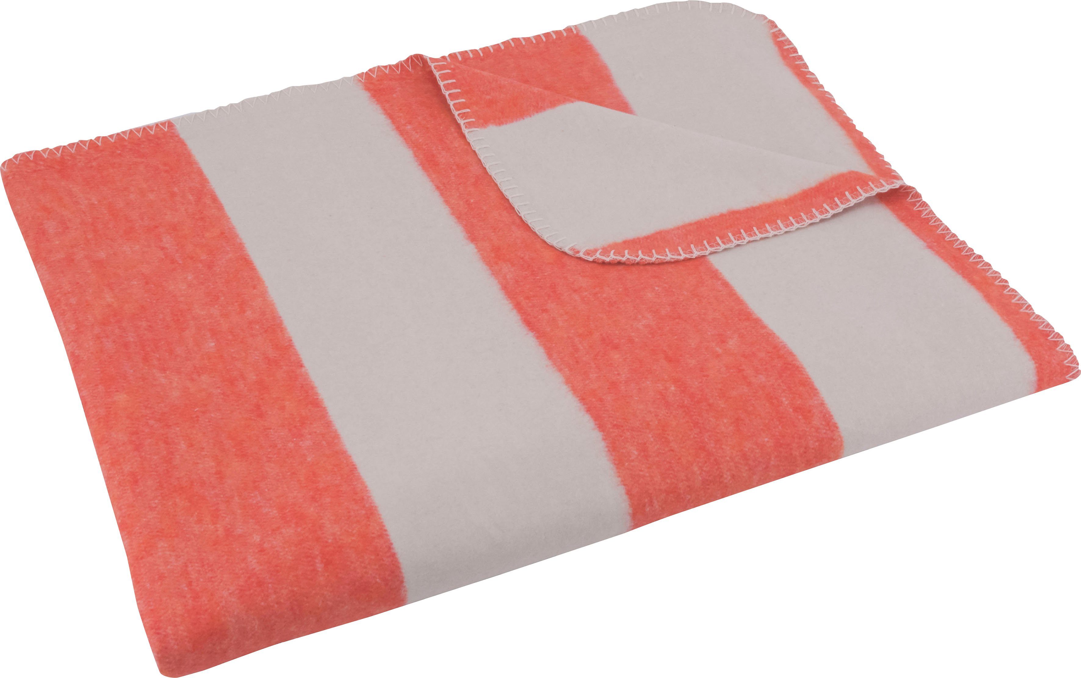 Wohndecke Kuscheldecke, SETEX, mit Streifen, Kuscheldecke orange/beige