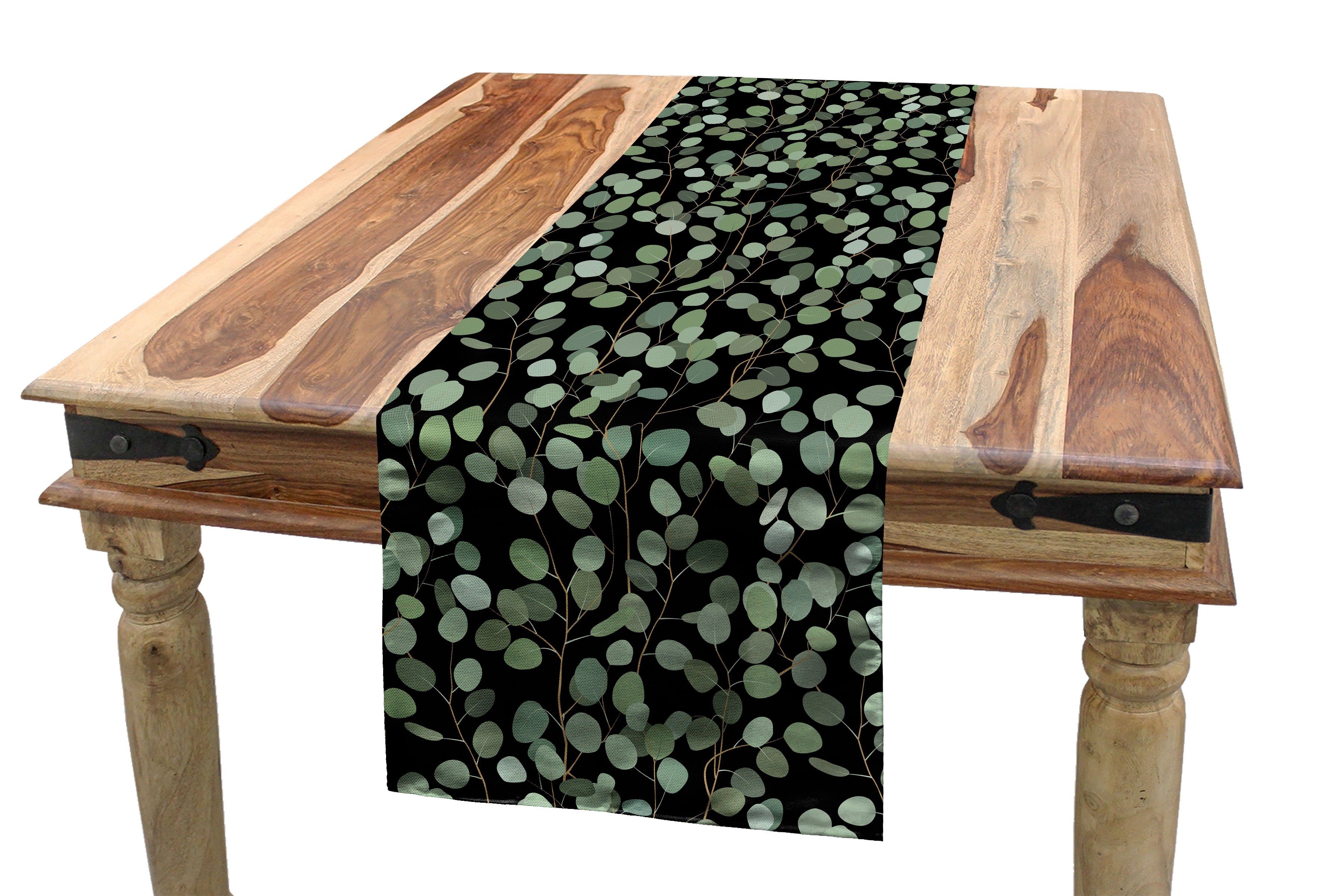 Küche Exotische gezeichnet Tischläufer Dekorativer Hand Rechteckiger Esszimmer Tischläufer, Tropisch Abakuhaus Blätter