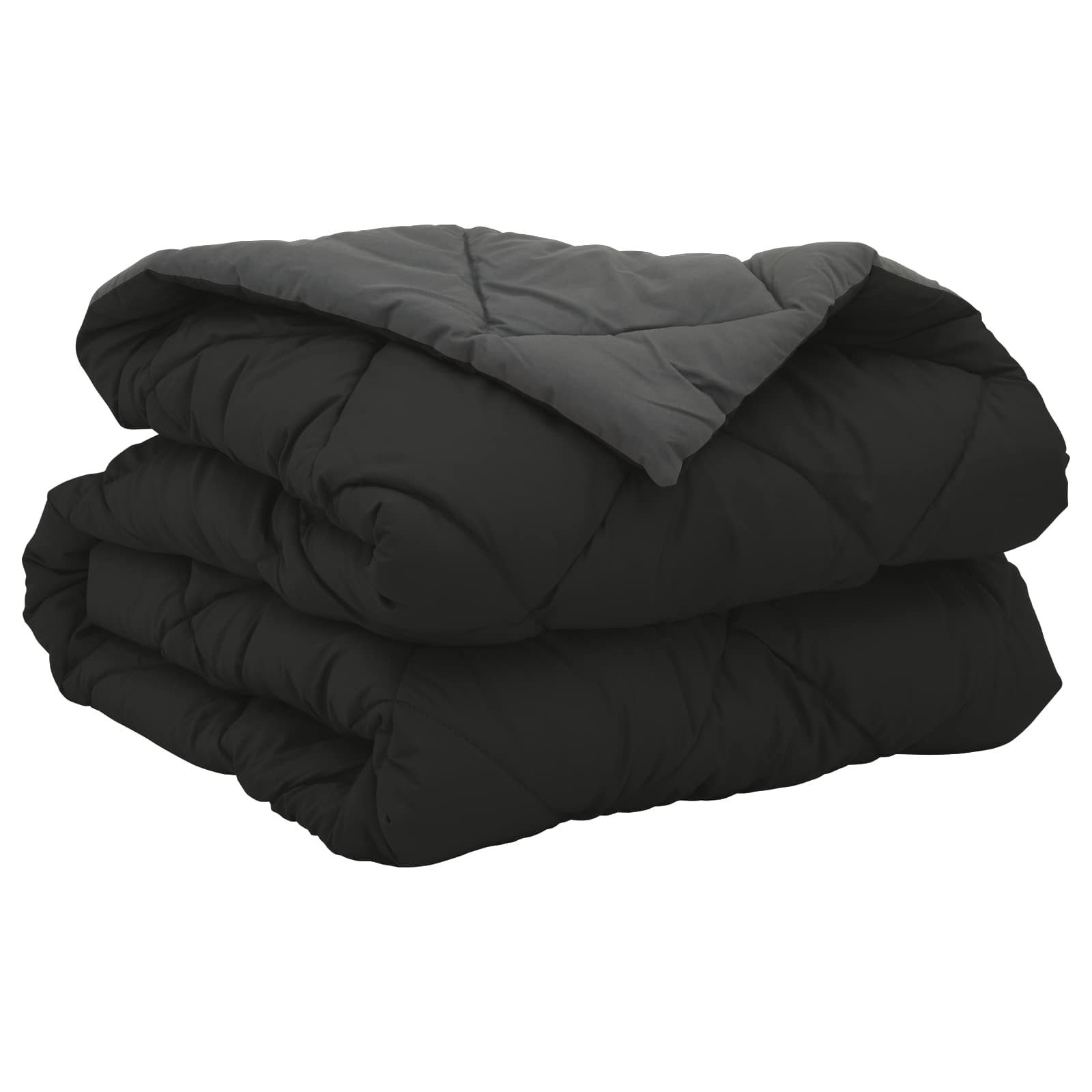 vidaXL Baumwollbettdecke Sommerdecke 200 x 135 cm Sommer 200 gsm Schwarz und Anthrazit, Bezug: Mikrofaser – Bild 5 von 5