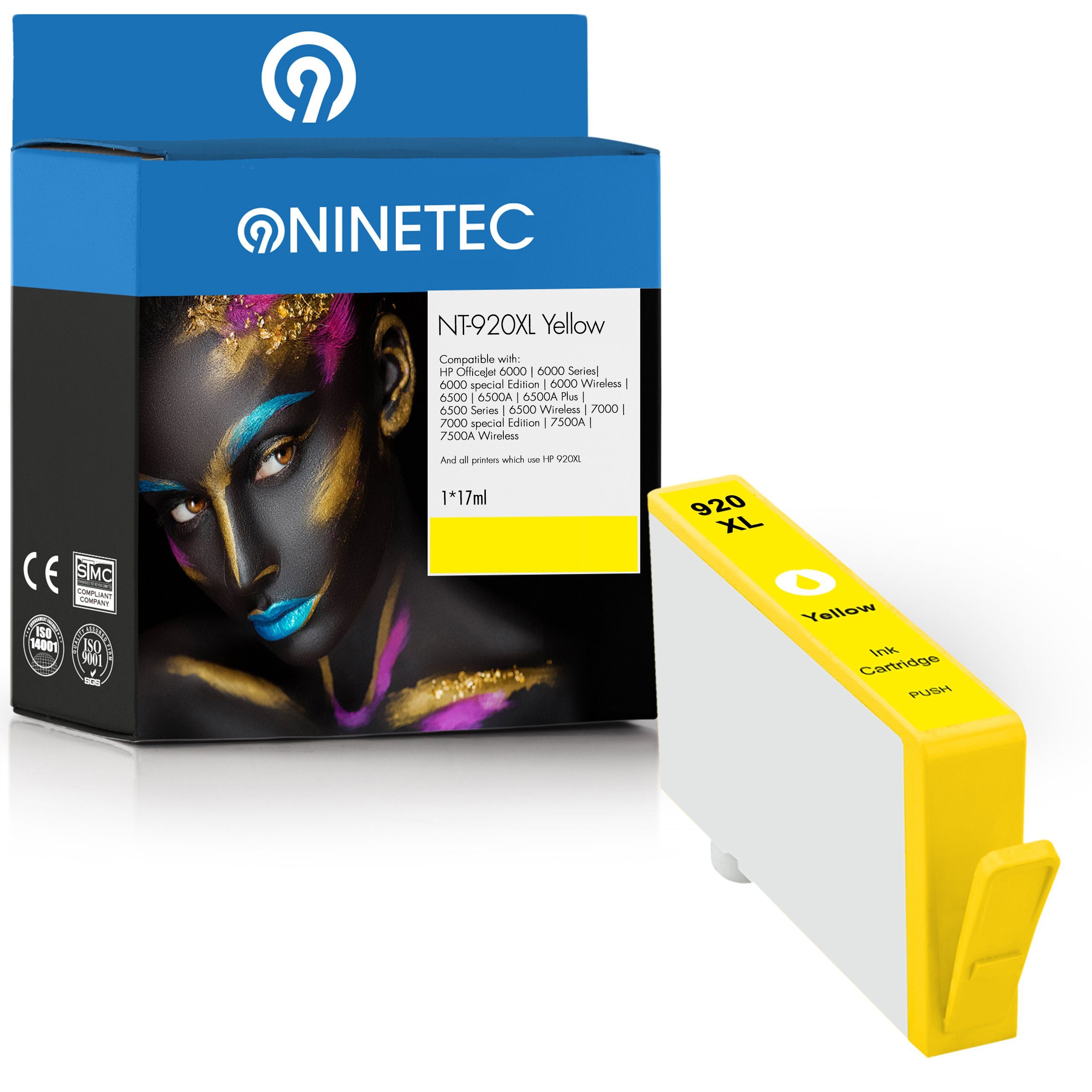 NINETEC ersetzt HP 920 XL 920XL Yellow Tintenpatrone