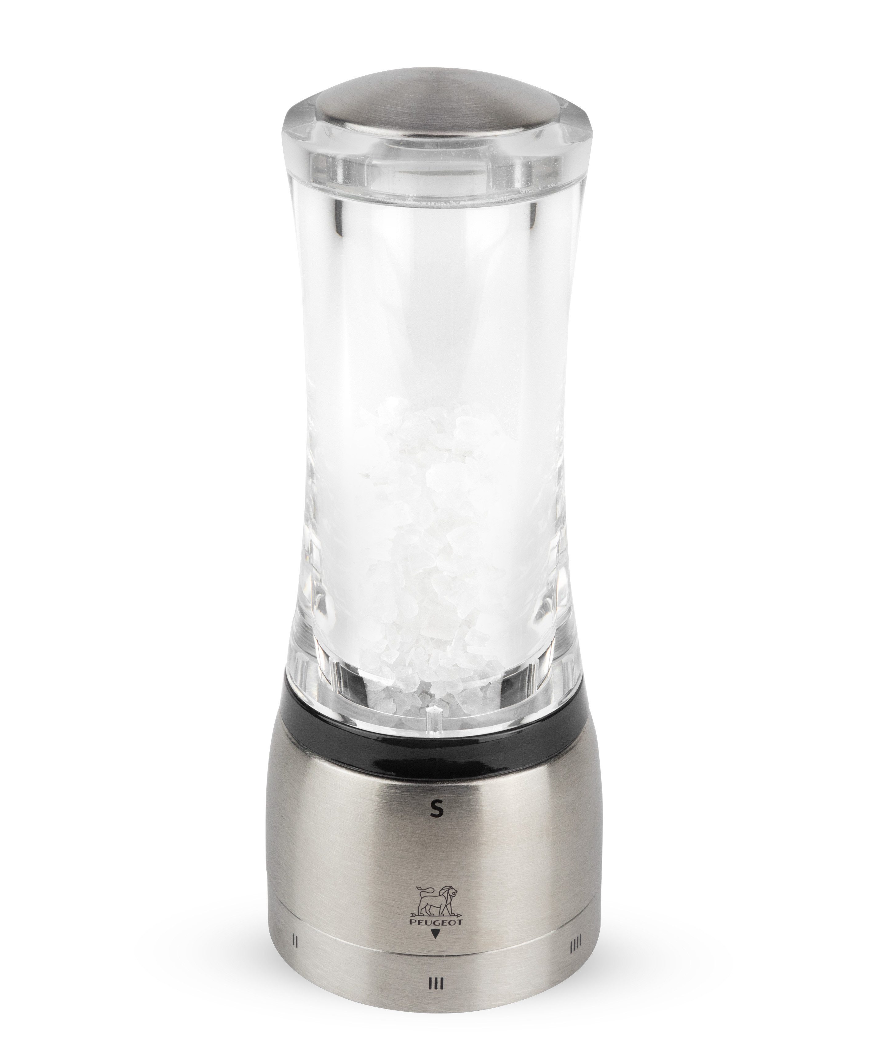 PEUGEOT Salzmühle DAMAN 16cm Acryl Edelstahl uSelect Zirkonia-Mahlwerk Gewürze Manuell
