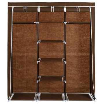 vidaXL Kleiderschrank Kleiderschrank mit Fächern und Stangen Braun 150x45x175cm Stoff (1-St)