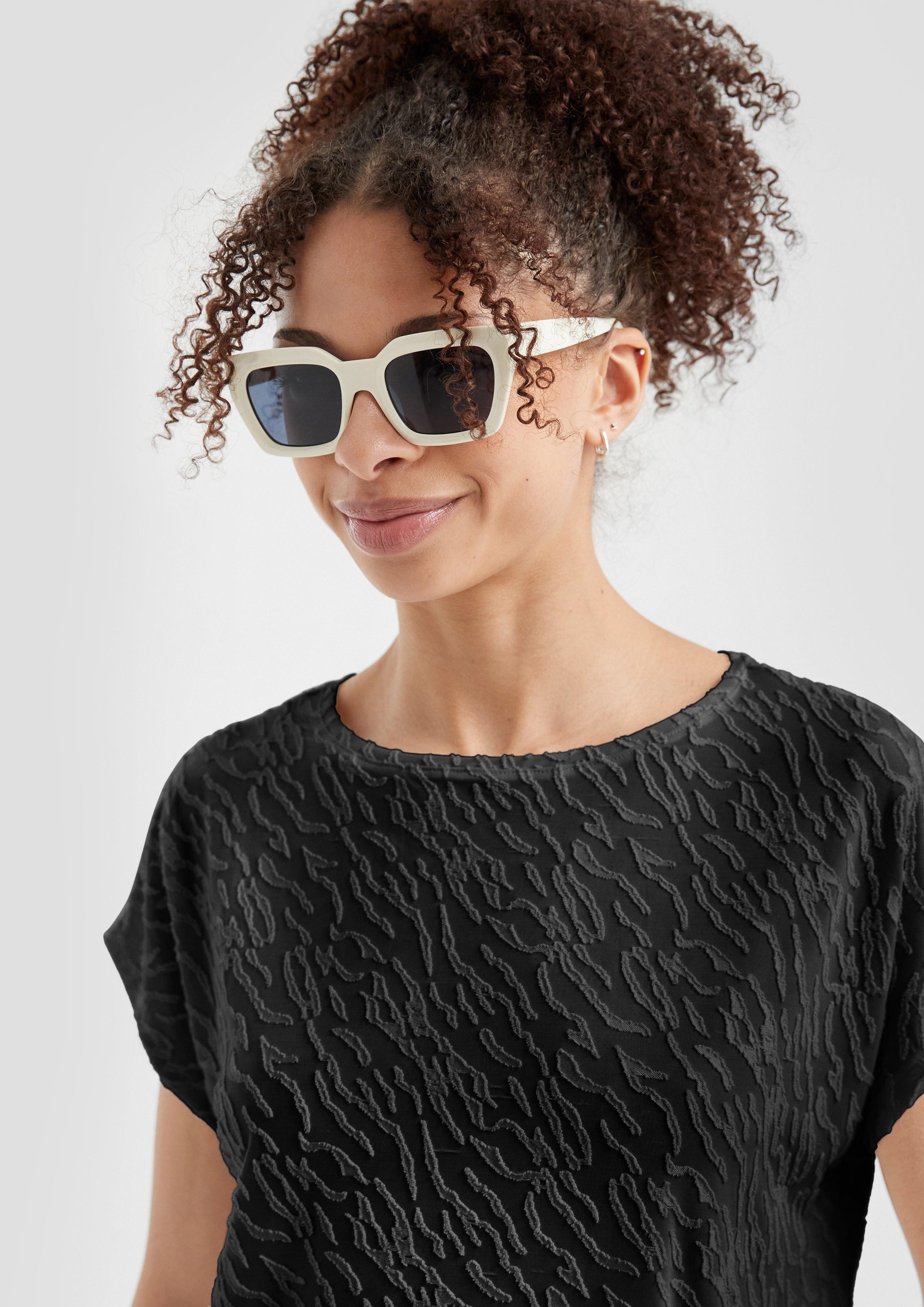 QS Kurzarmshirt Leicht transparentes Oversize-Shirt mit günstig online kaufen