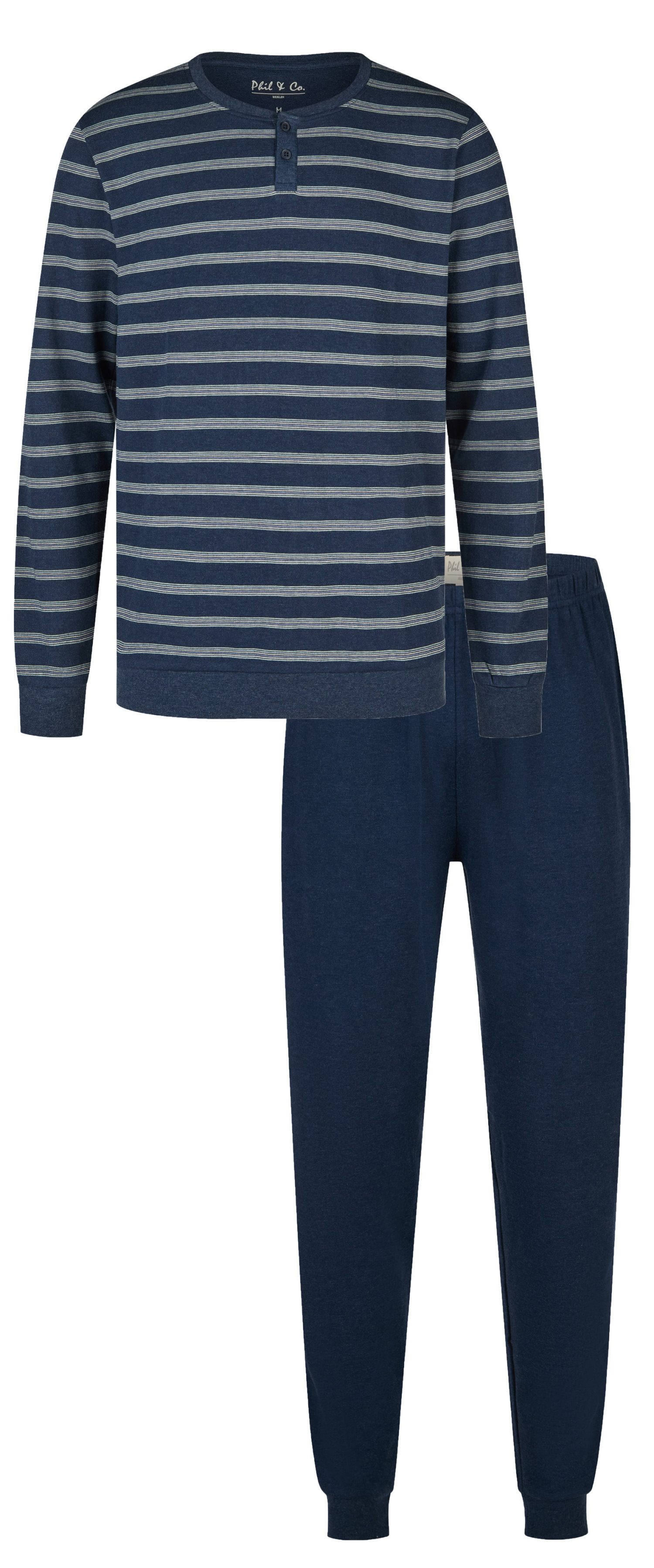 Schlafanzug Herren Pyjama lang