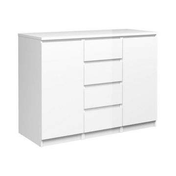 ebuy24 Sideboard Nada Sideboard 2 Türen og 4 Schubladen weiss hochg