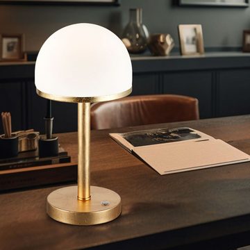 etc-shop Schreibtischlampe, LED-Leuchtmittel fest verbaut, Warmweiß, Tischlampe Nachttischlampe Touchdimmer Schreibtischlampe gold H 39 cm