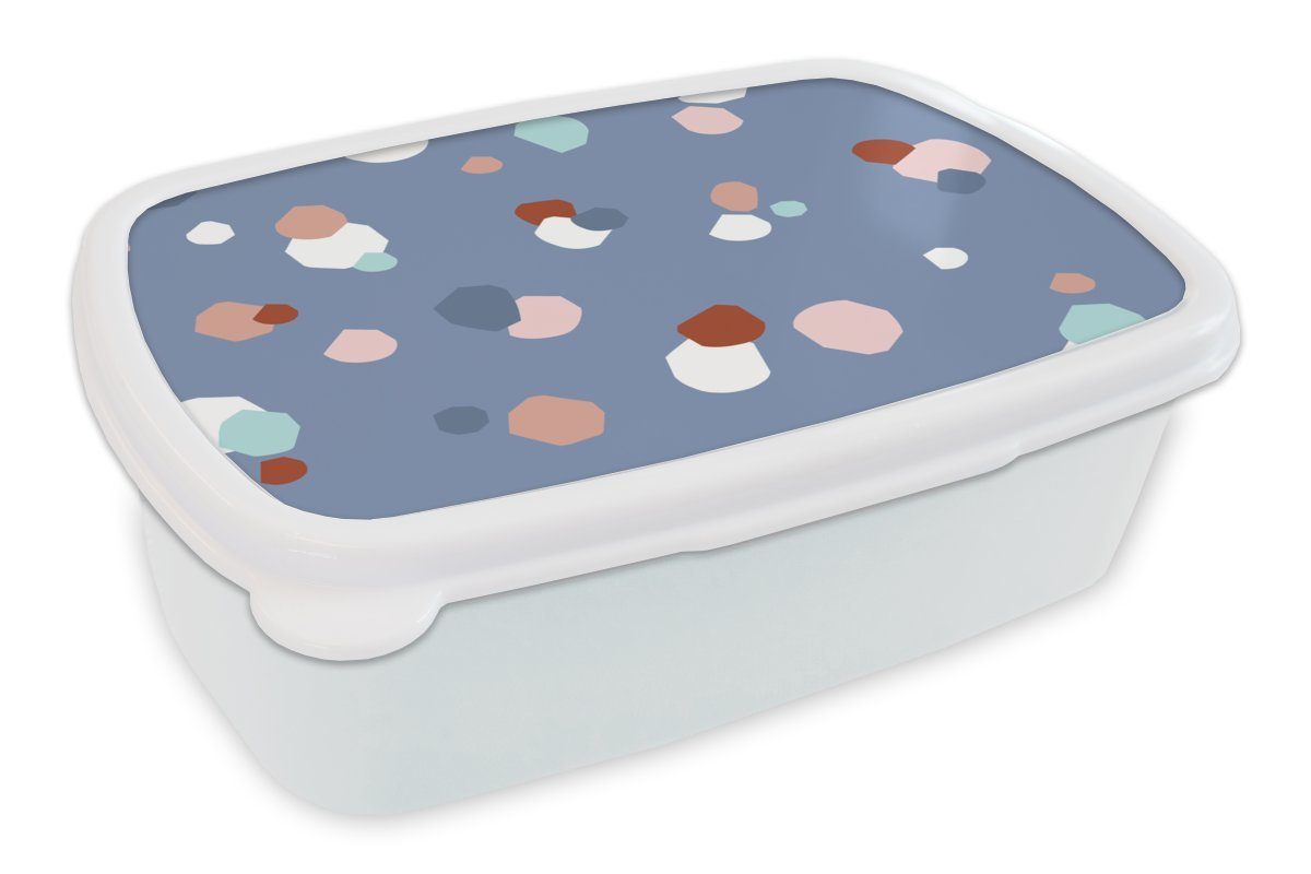 MuchoWow Lunchbox Design - Kinder - Lila, Kunststoff, (2-tlg), Brotbox für Kinder und Erwachsene, Brotdose, für Jungs und Mädchen weiß