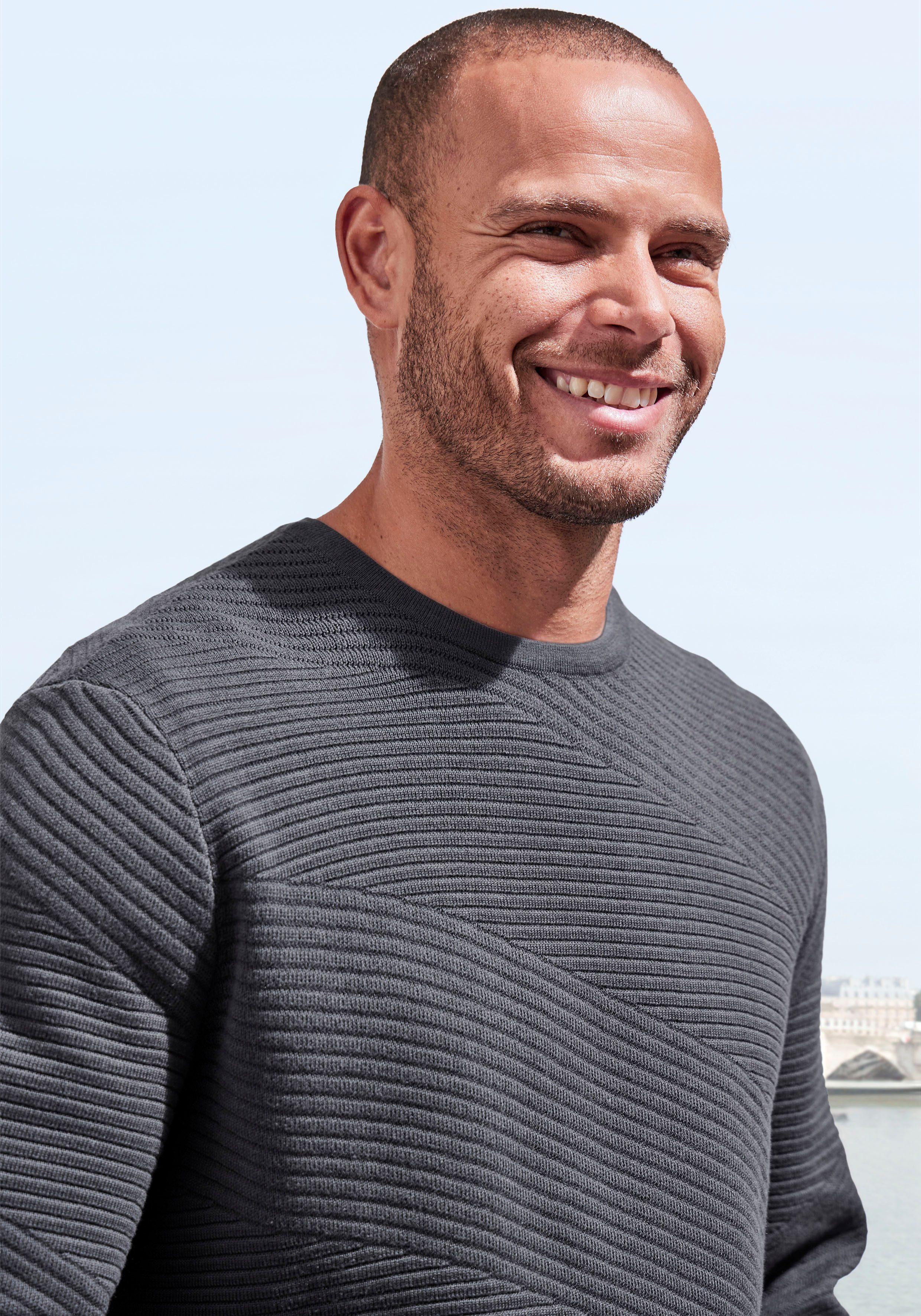 John Devin Strickpullover Pullover aus weichem Strukturstrick